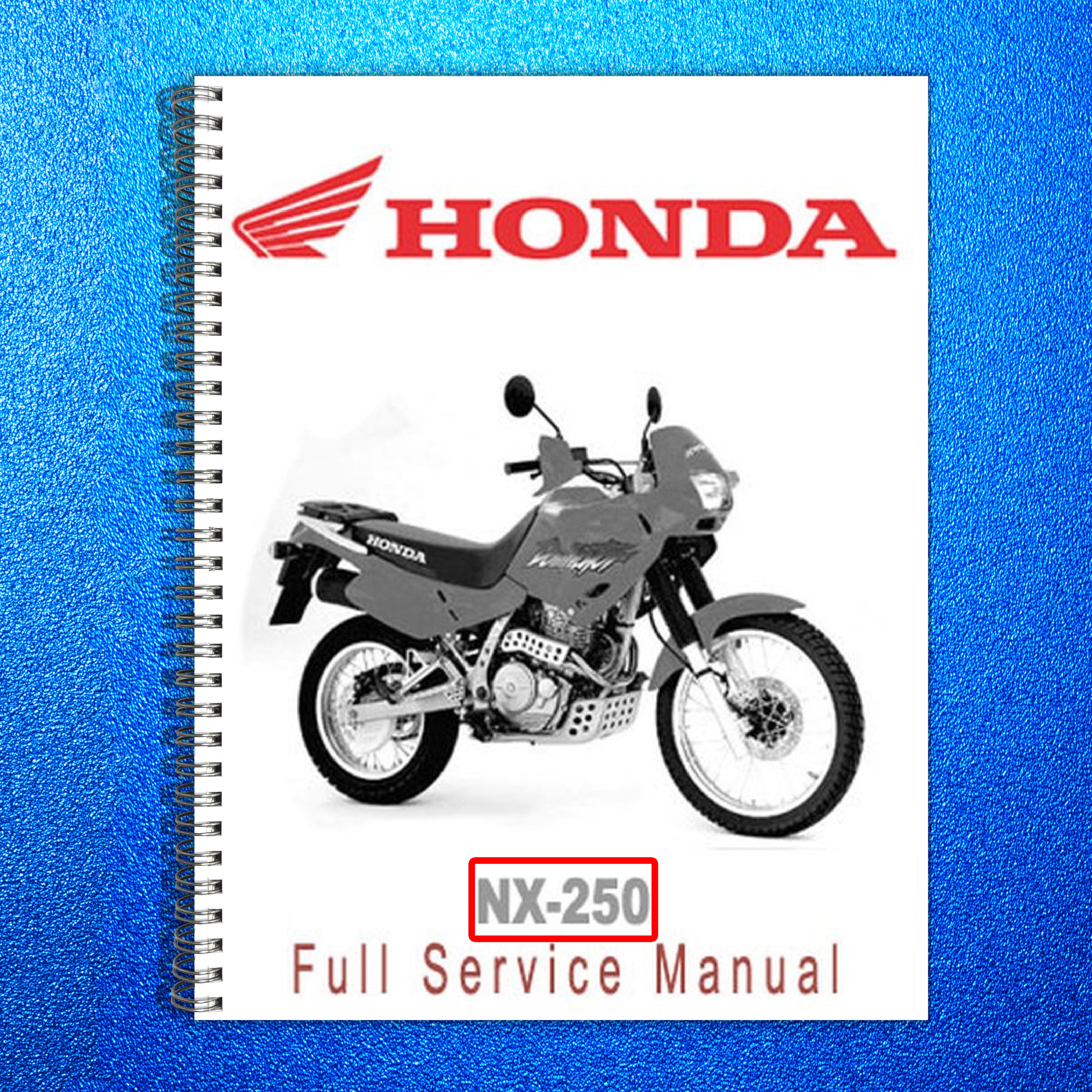 HONDA NX250 AX-1 Service Manual - STEEL WIRE BOUND - PROTECTIVE COVERS