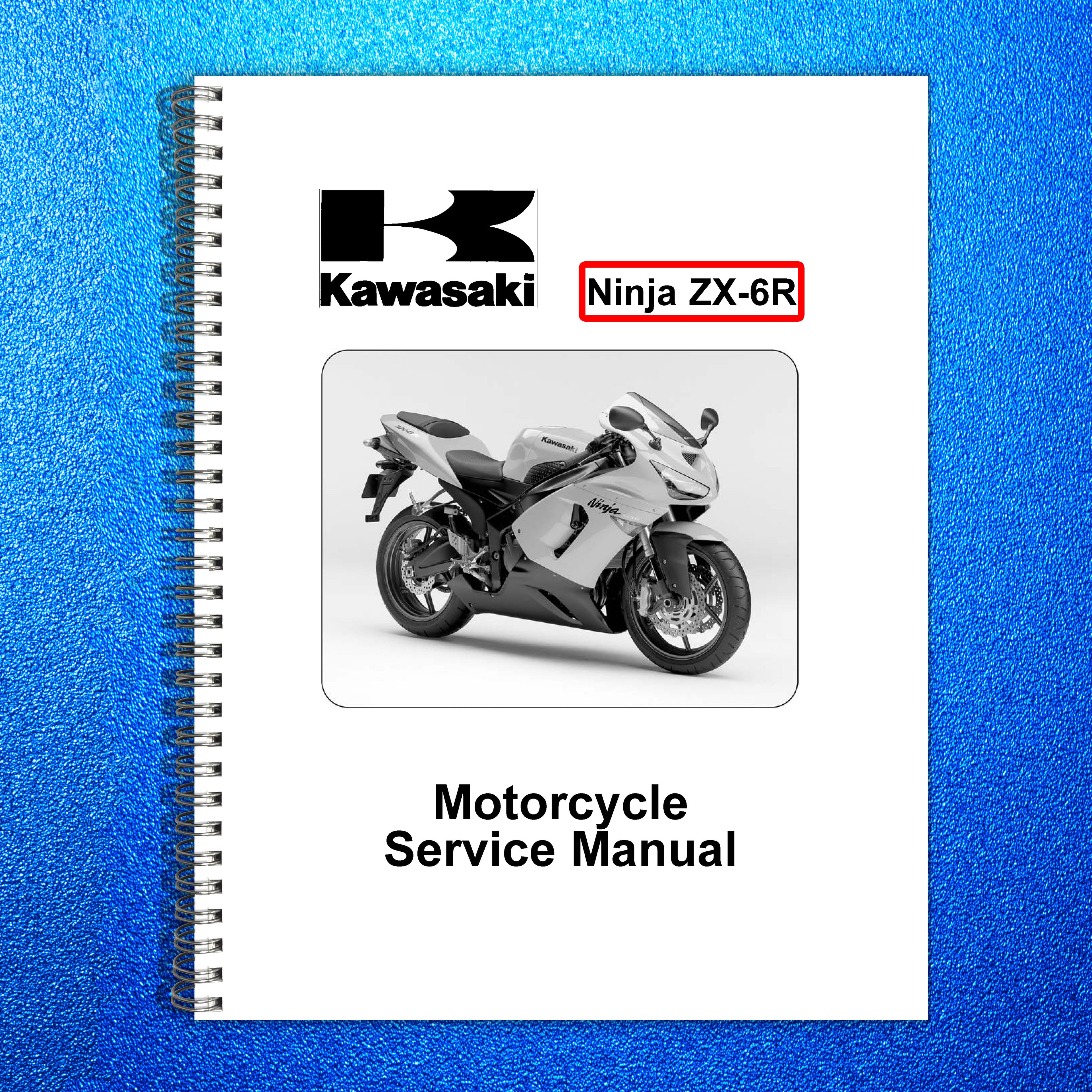 KAWASAKI Ninja ZX-6R ZX636 Motorcycle Service Manual 2004 - WIRE BOUND - COVERS