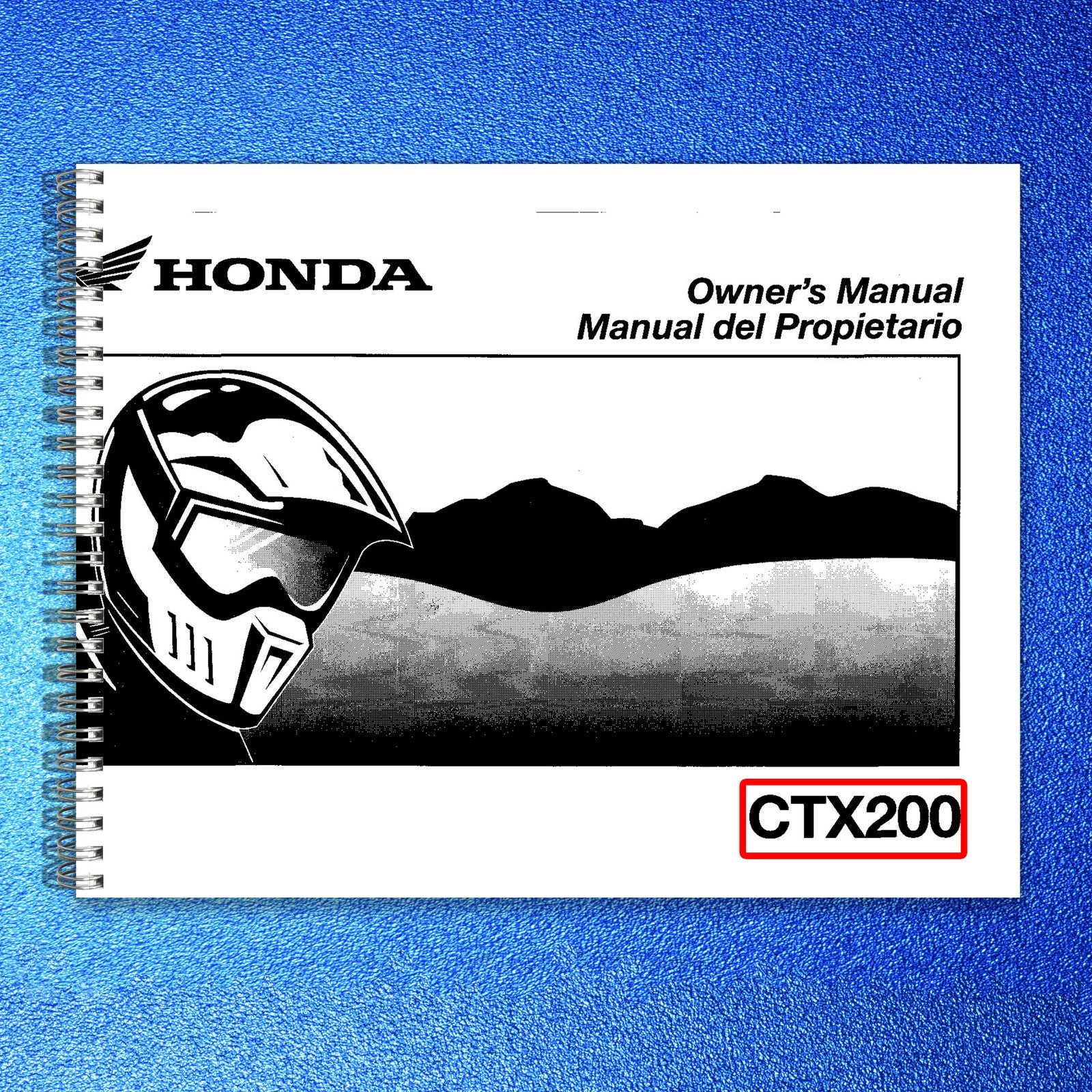 HONDA CTX200 Owners Manual 2002 - STEEL WIRE BOUND - PROTECTIVE COVERS
