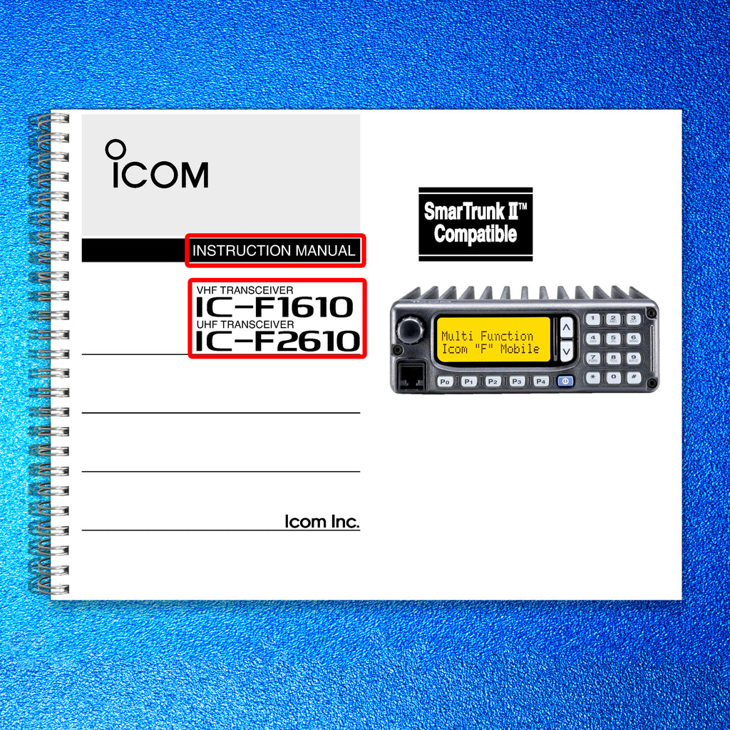 ICOM IC-F1610 IC-F2610 INSTRUCTION MANUAL - STEEL WIRE BOUND - PROTECTIVE COVERS