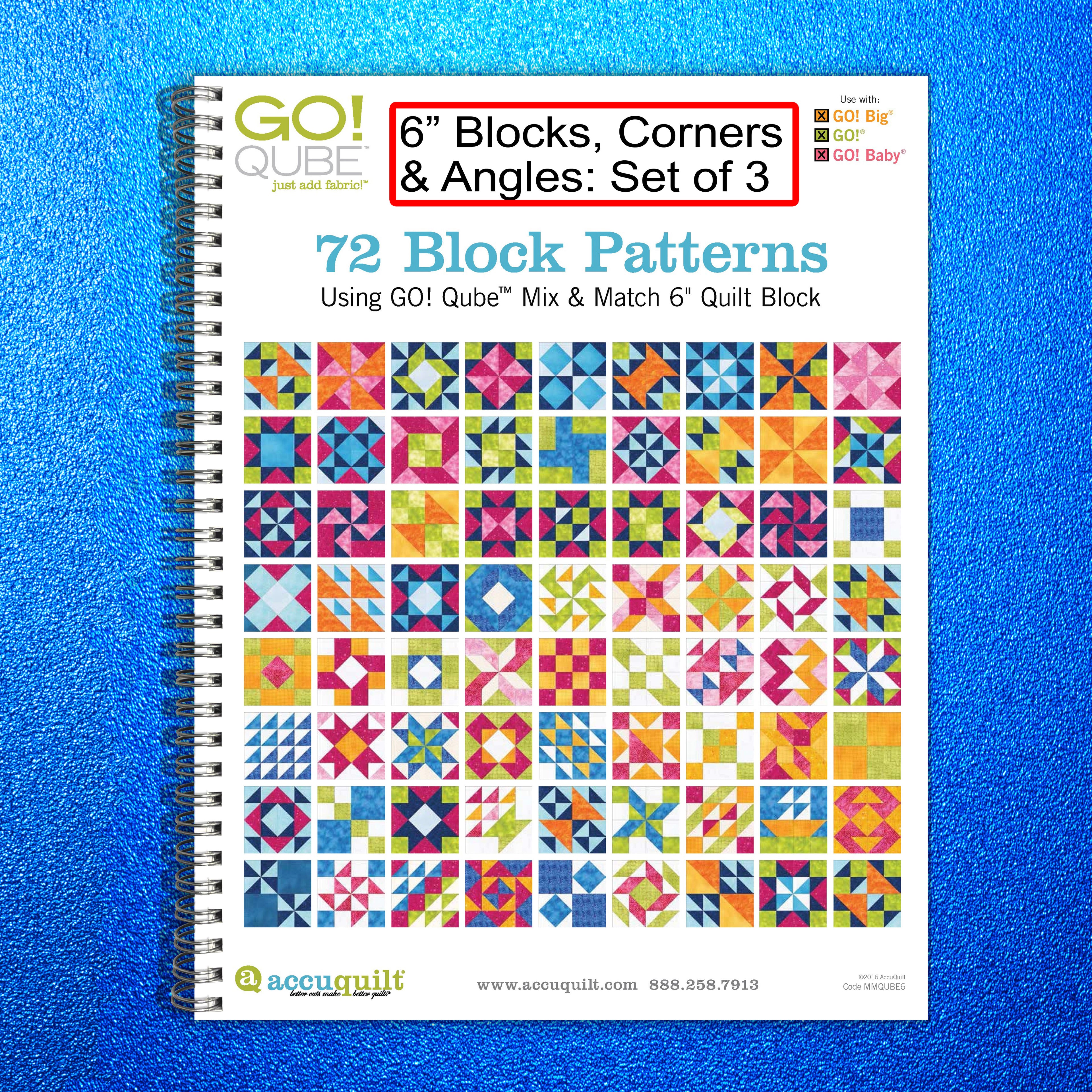 AccuQuilt Go! Qube Manual 6" 3-in-1: BLOCK, CORNERS & ANGLES, 431 PG, Wire Bound