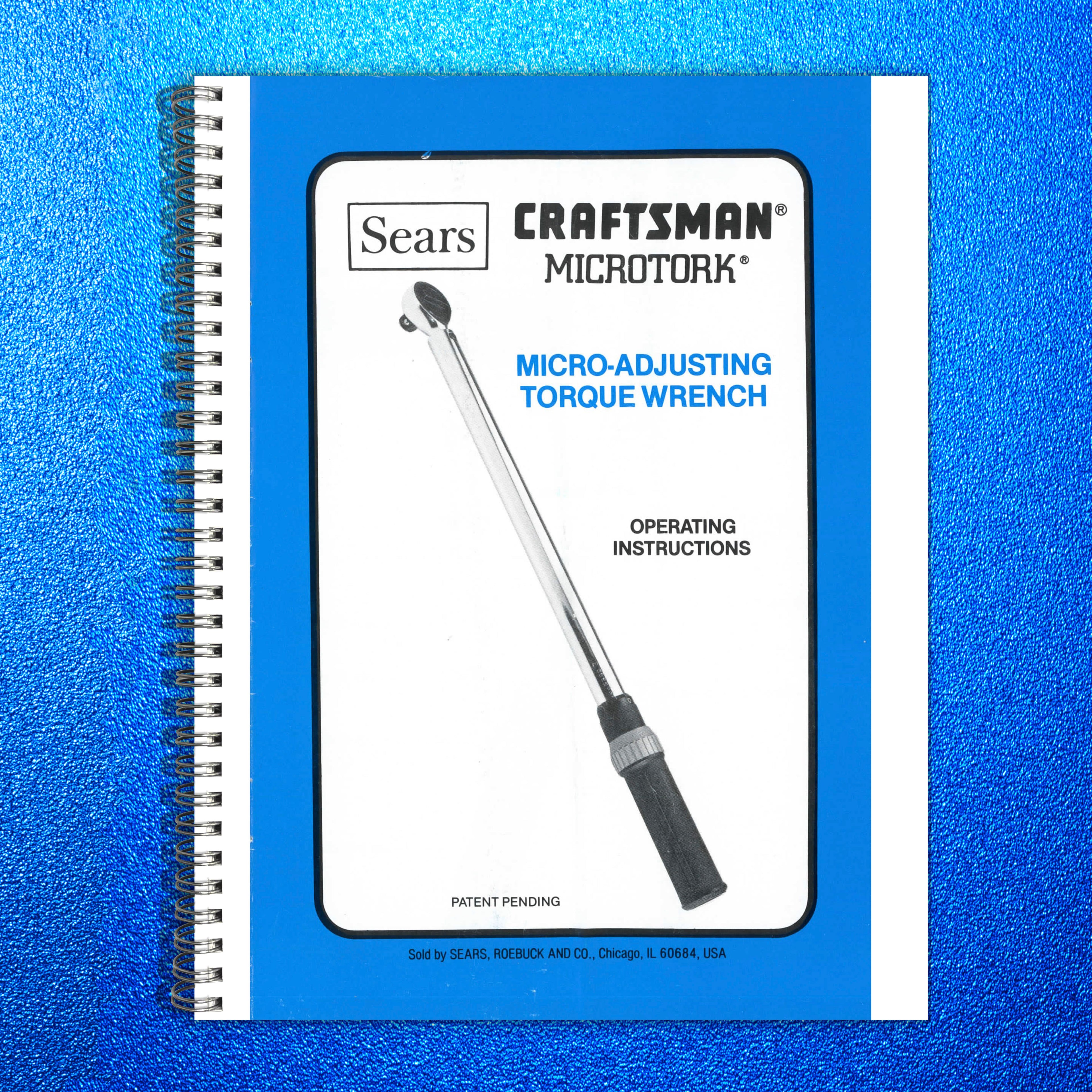 SEARS Craftsman Microtork Micro-Adjusting Operating Instructions Manual - BOUND