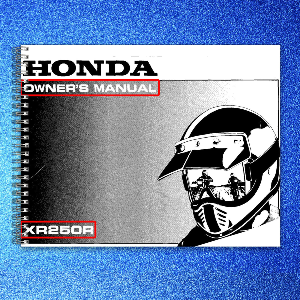 HONDA XR250R Owners Manual 2000 - BOUND - COVERS - XL FOLDOUT PAGES