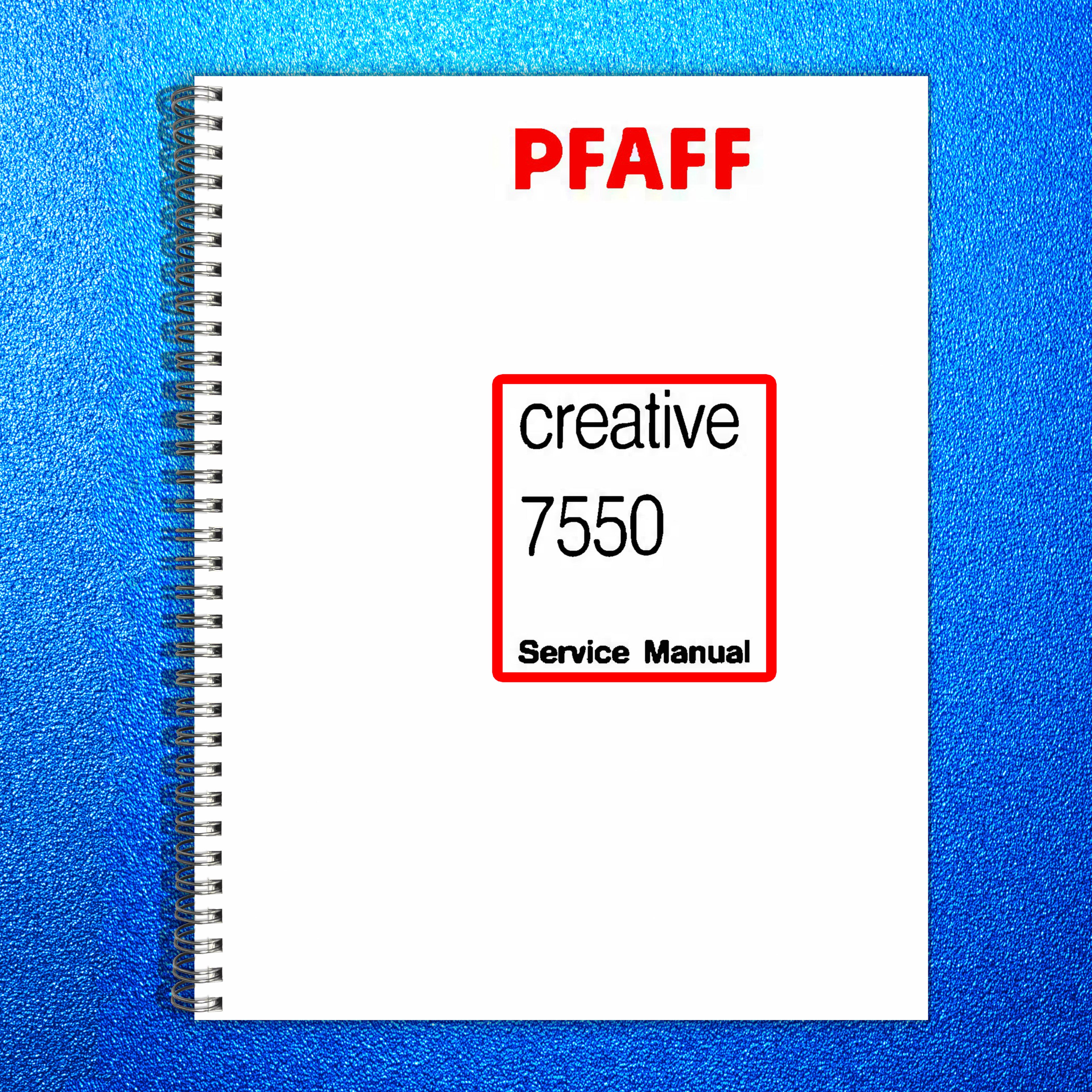 PFAFF Creative 7550 Service Manual - STEEL WIRE BOUND - PROTECTIVE COVERS