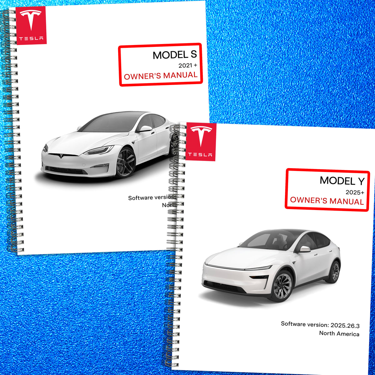 TESLA MODEL S & MODEL Y Operators Manual BUNDLE - WIRE BOUND - TOUGH COVERS