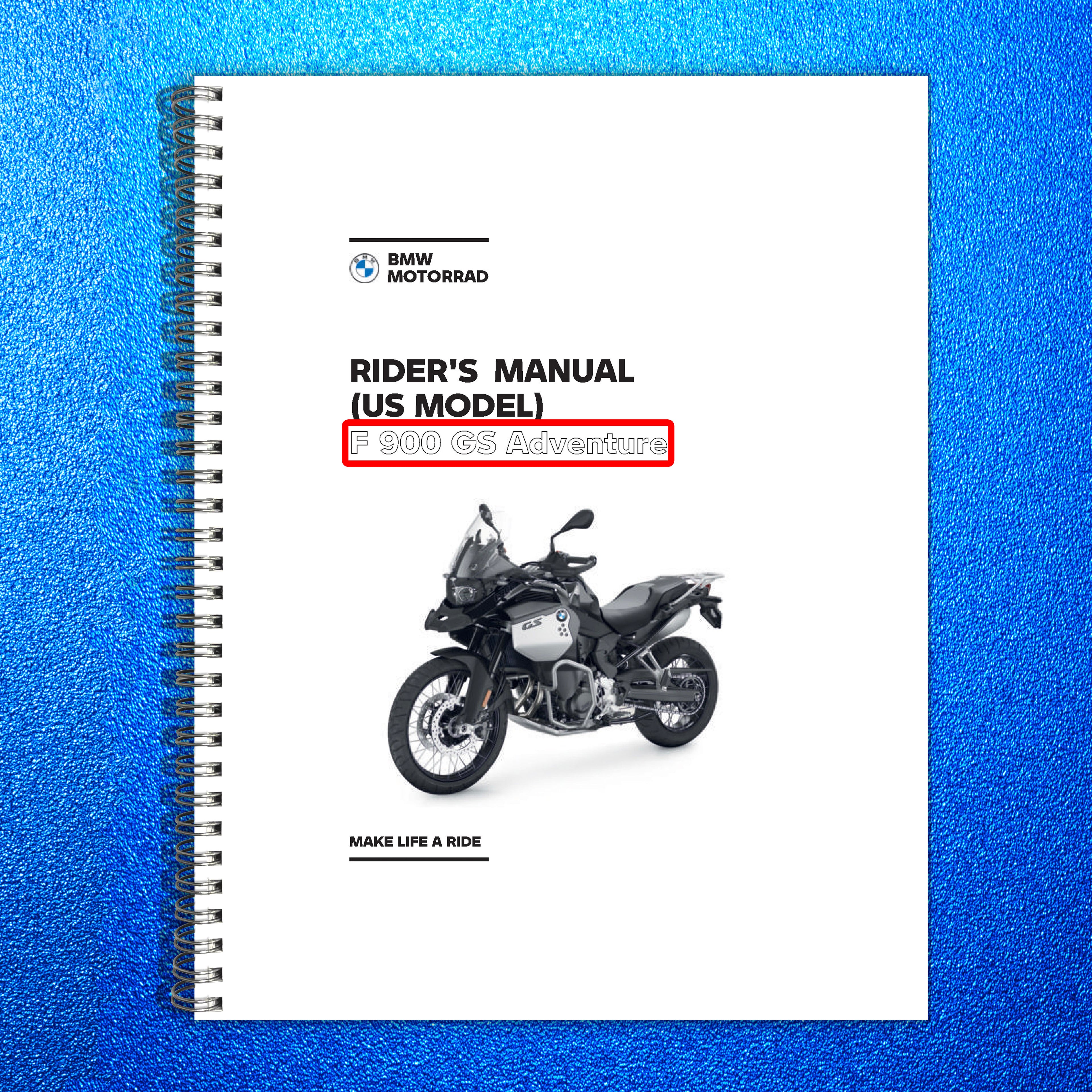 BMW F 900 GS Adventure Riders Manual 2024 - STEEL WIRE BOUND - PROTECTIVE COVERS