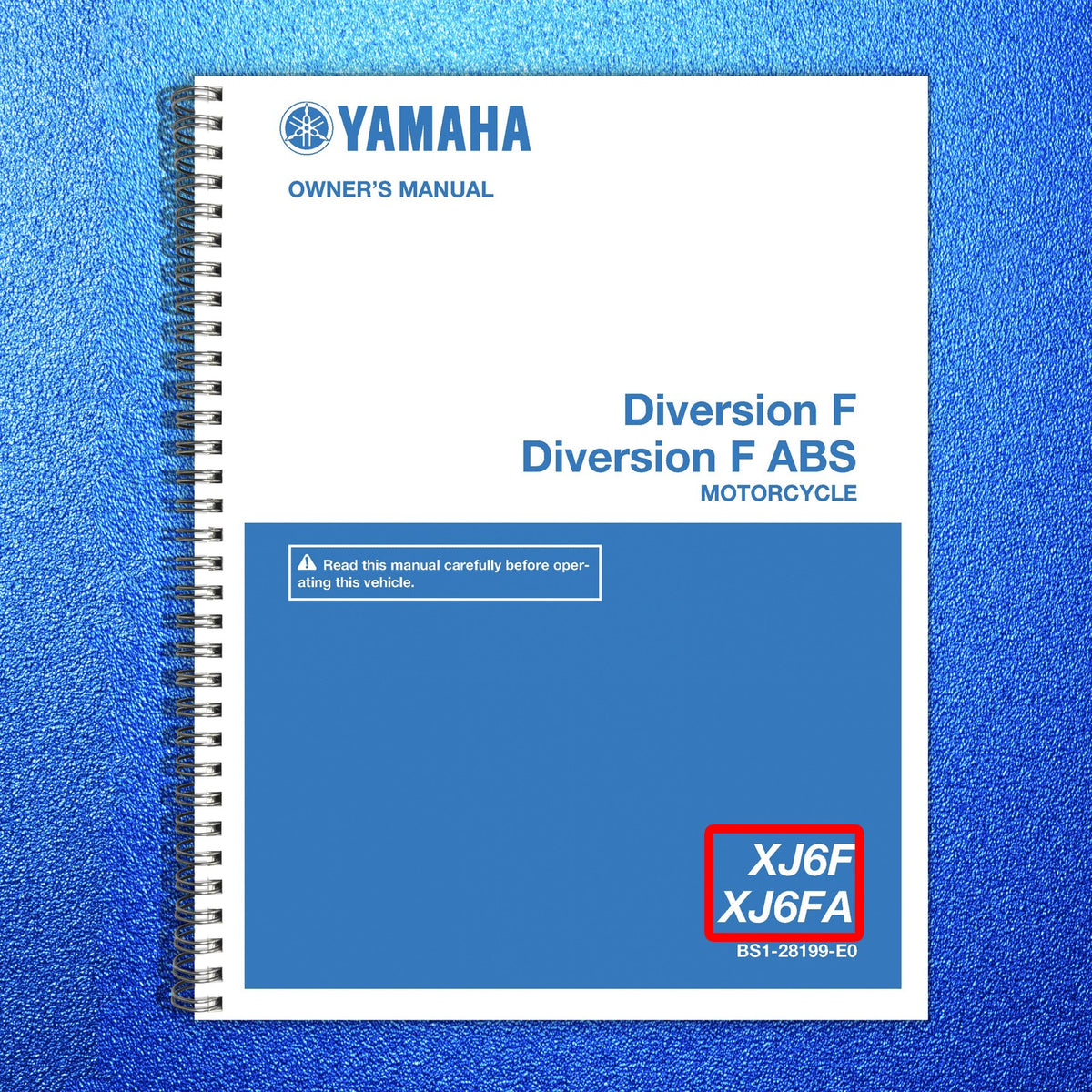 YAMAHA XJ6F XJ6FA Diversion F Owners Manual 2016 - WIRE BOUND - TOUGH COVERS
