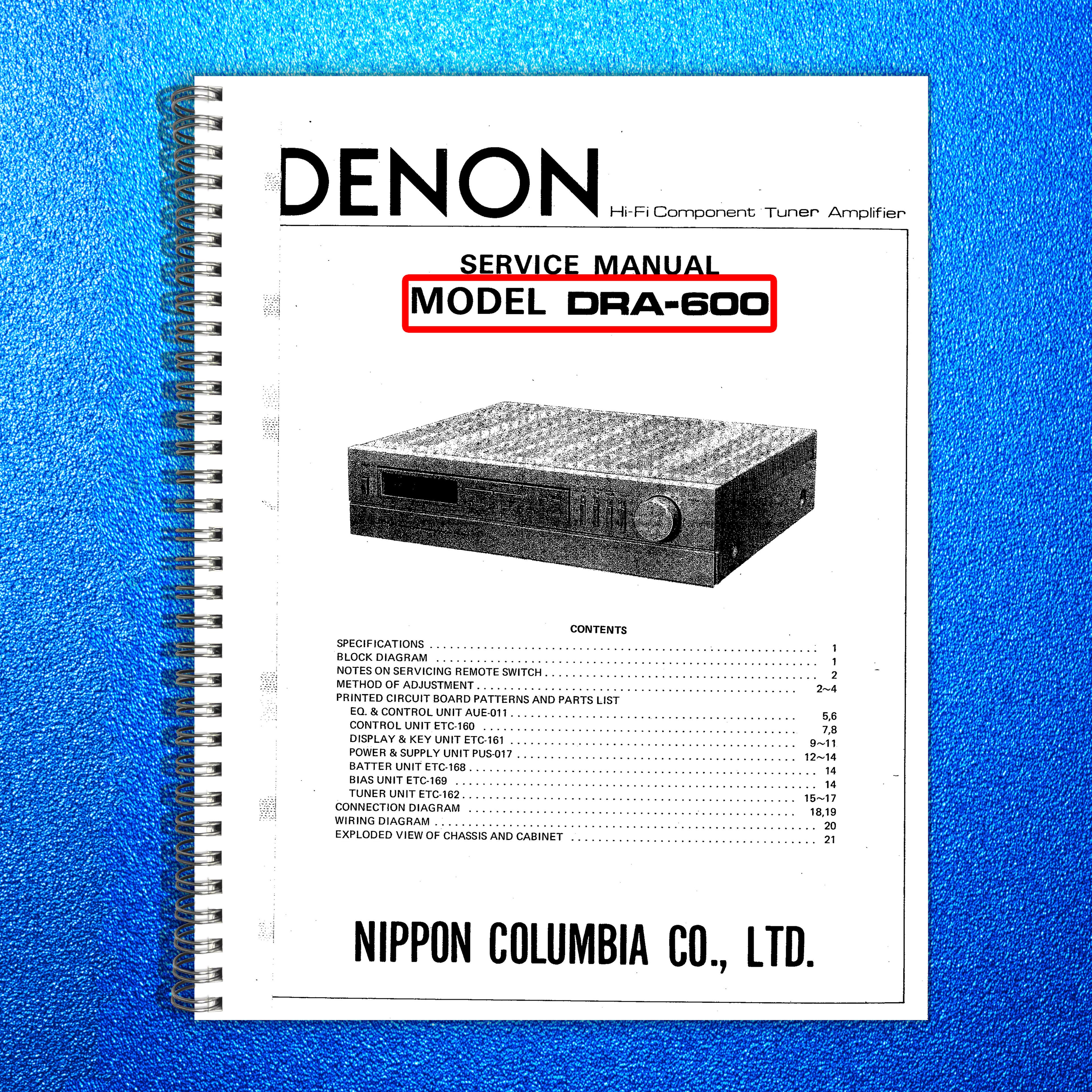 DENON DRA-600 Hi-Fi Component Tuner Amplifier Service Manual, FOLDOUTS