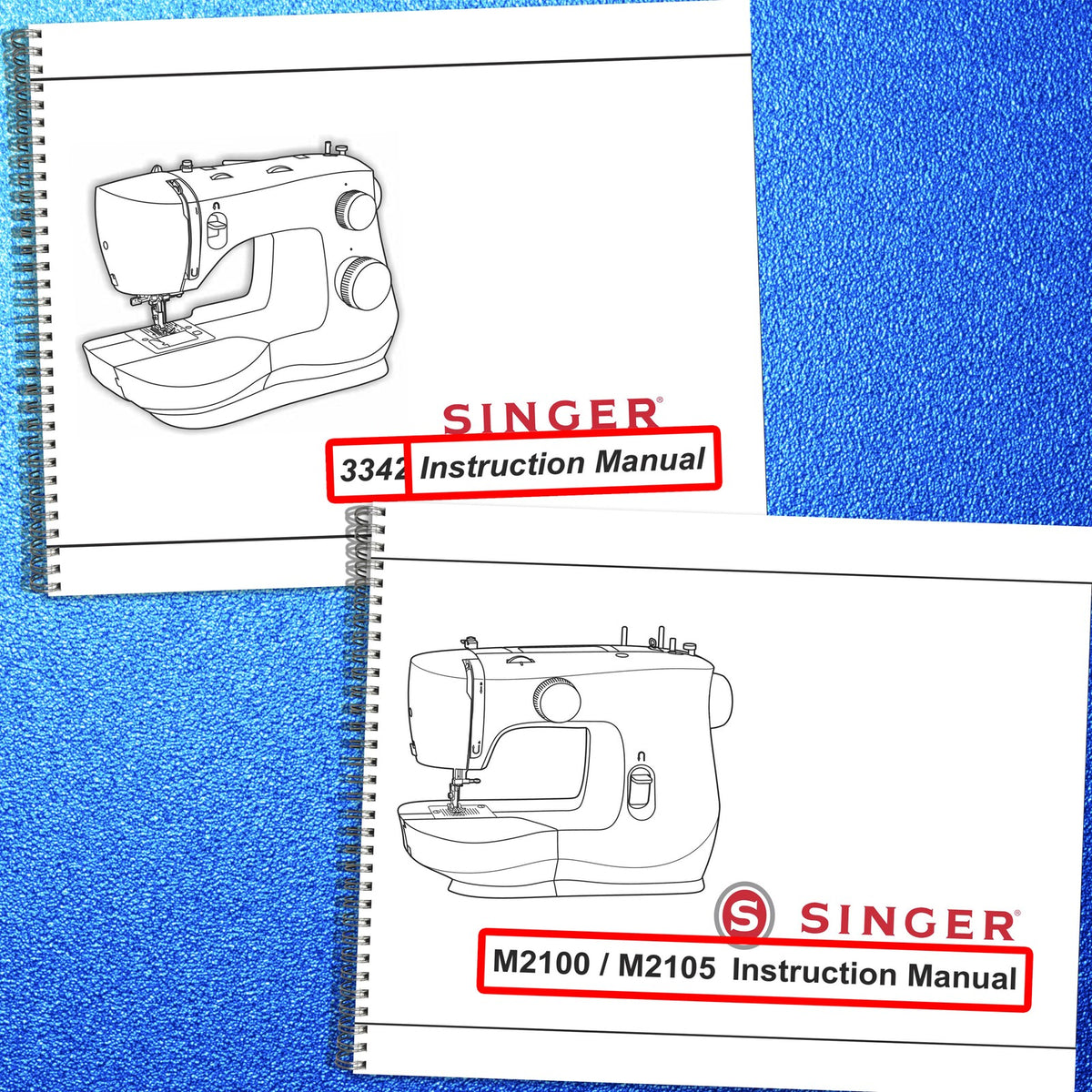 SINGER 3342 M2100 M2105 Sewing Machine Operators Manual BUNDLE - WIRE BOUND