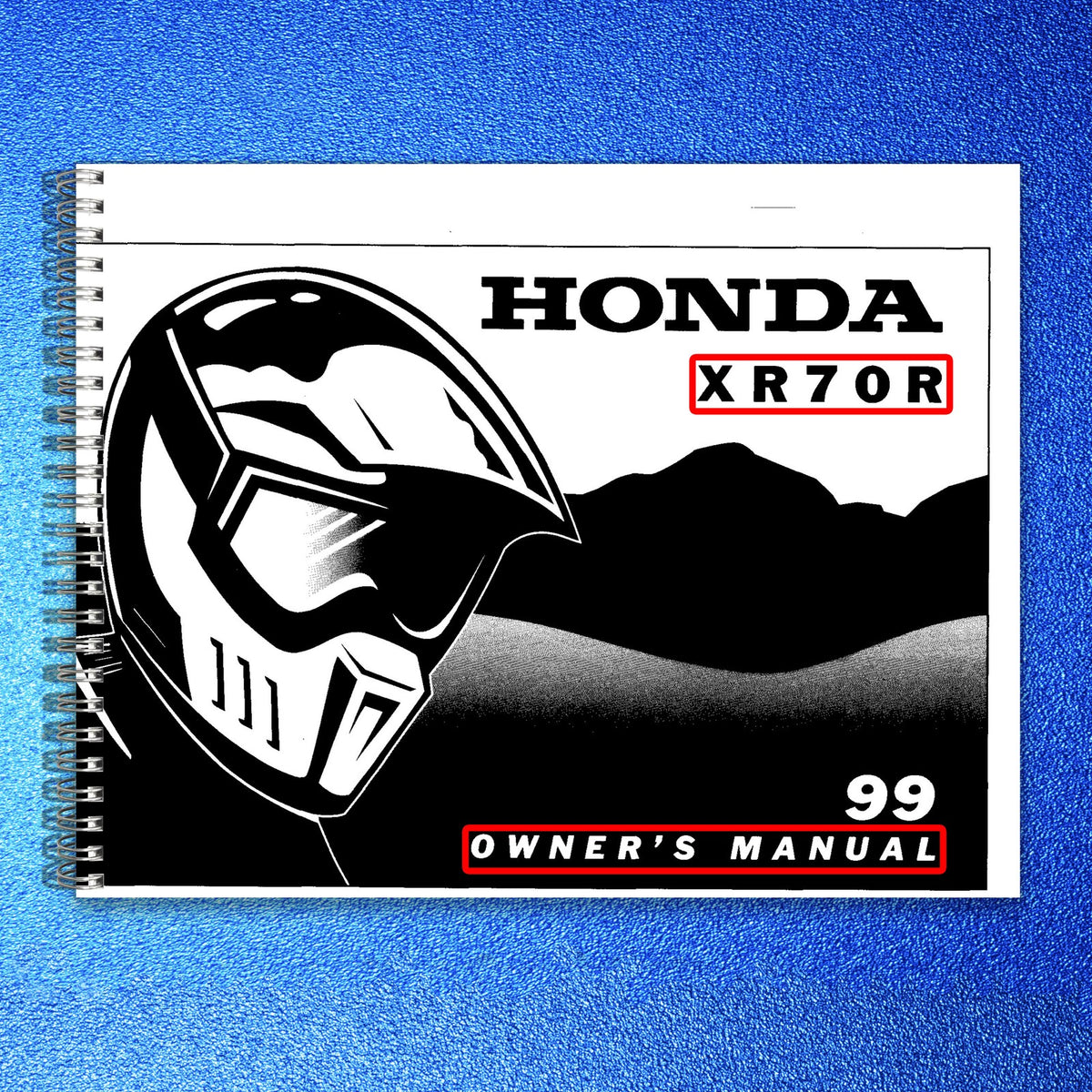 HONDA XR70R Owners Manual 1999 - STEEL WIRE BOUND - PROTECTIVE COVERS