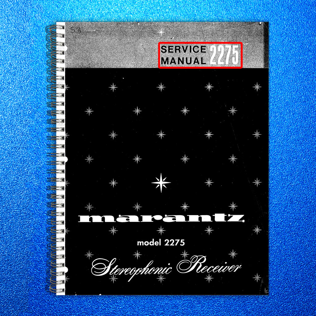 MARANTZ 2275 Receiver Service Manual - STEEL WIRE BOUND - PROTECTIVE COVERS