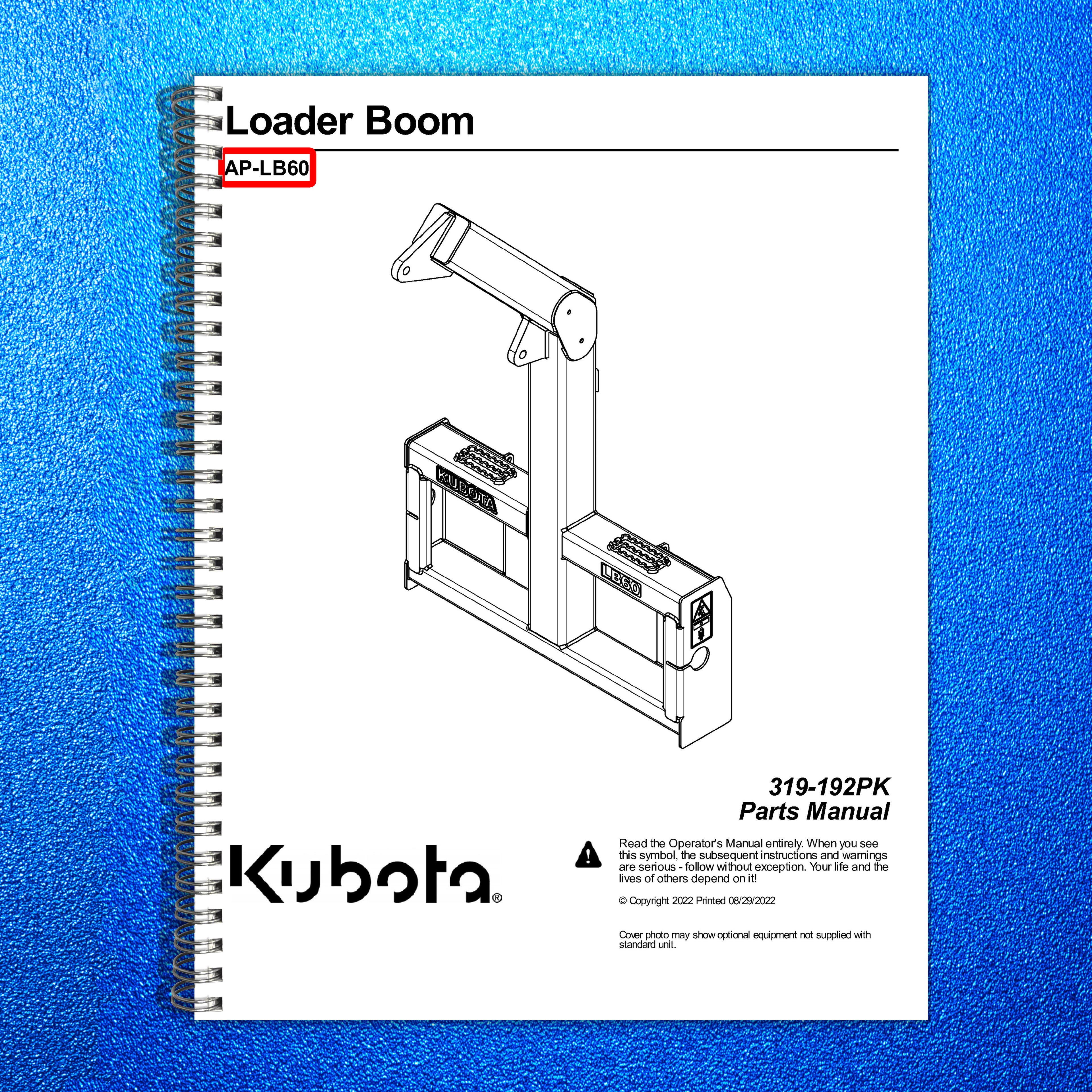 LAND PRIDE LB60 Loader Boom Parts Manual 2022 - STEEL WIRE BOUND - TOUGH COVERS