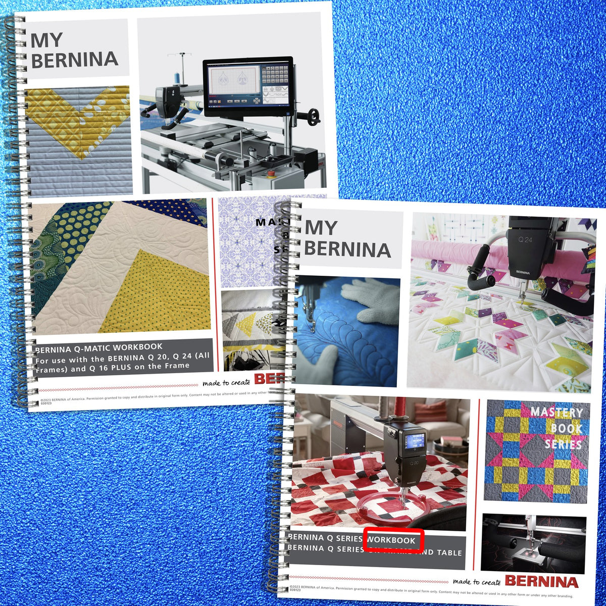BERNINA Q-MATIC Q16 PLUS Q20 Q24 Quilting Workbook Manual BUNDLE - WIRE BOUND