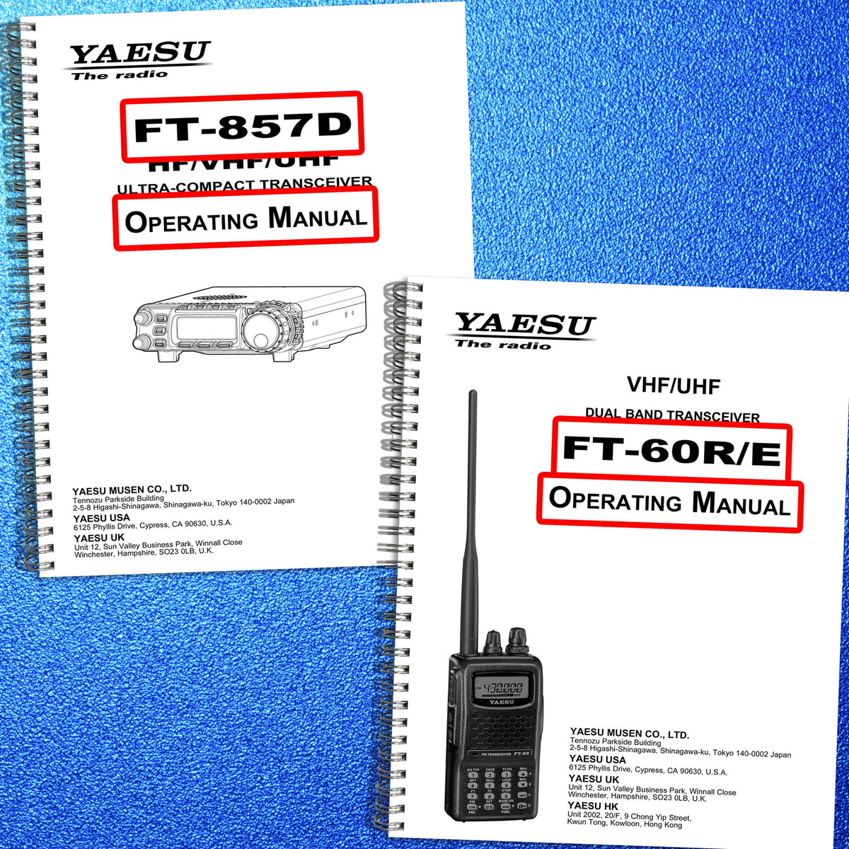 YAESU FT-857D FT-60R/E Transceiver Operators Manual BUNDLE - WIRE BOUND - COVERS
