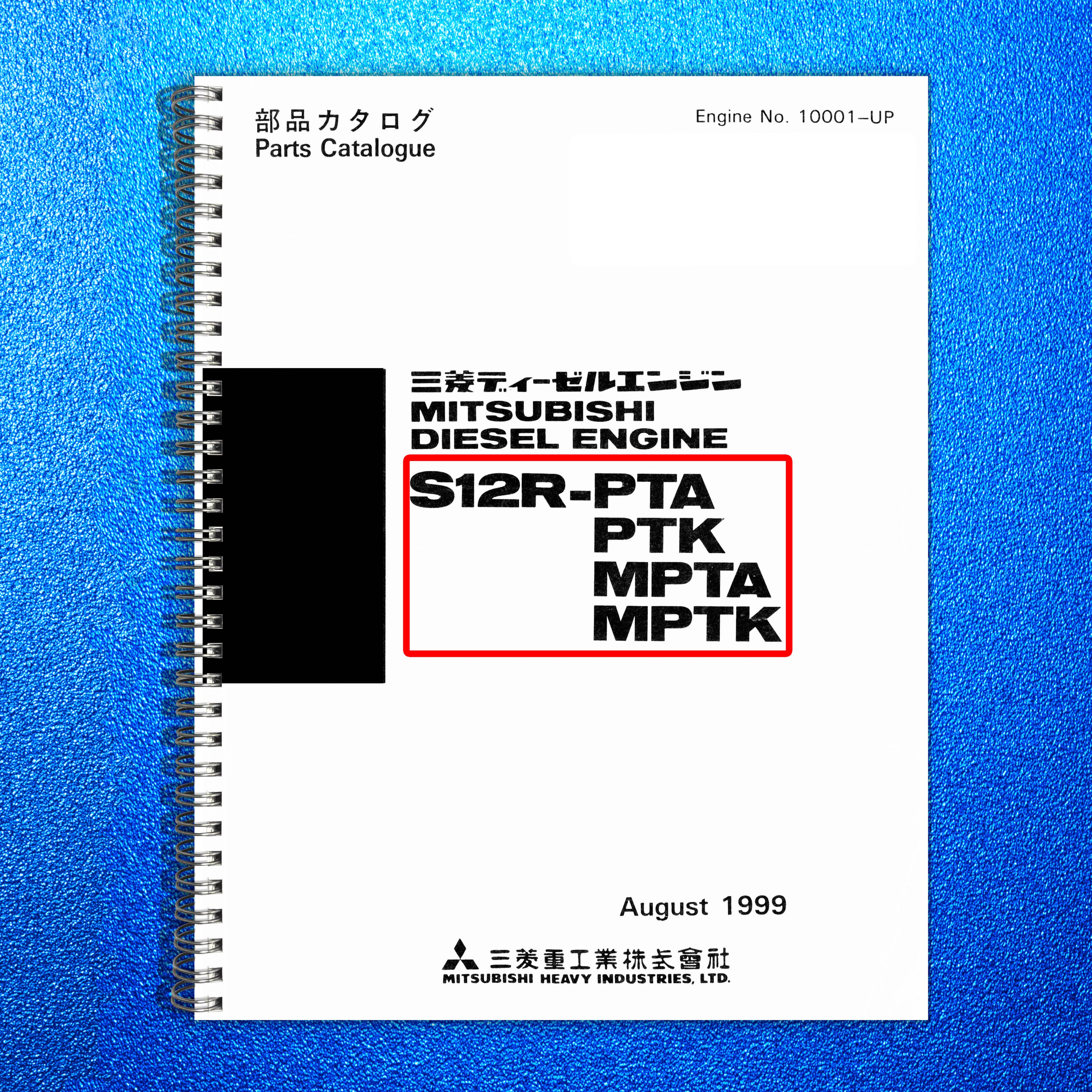 MITSUBISHI S12R-PTA MPTA MPTK Engine Parts Catalogue Manual 1999 - WIRE BOUND