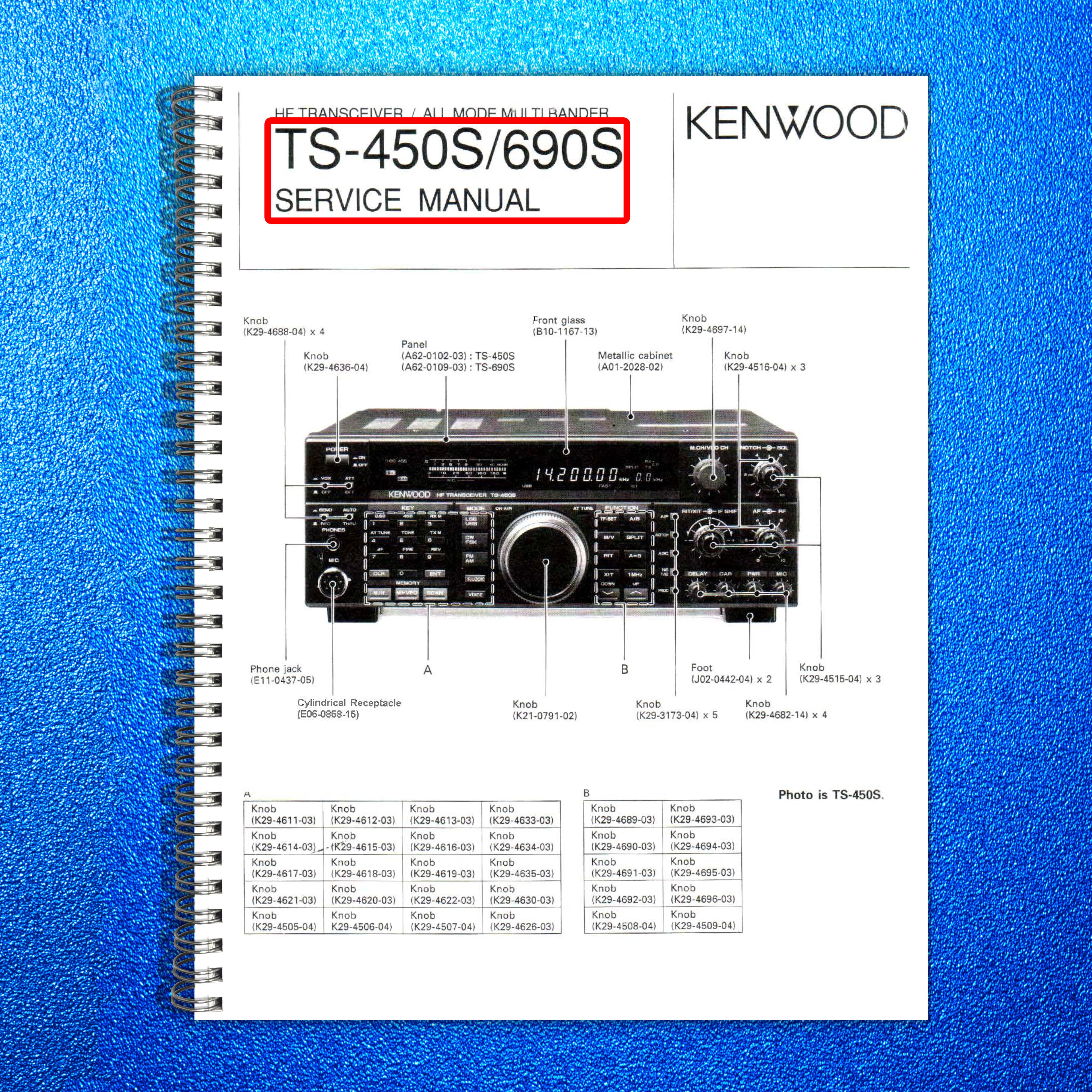KENWOOD TS-450S TS-690S SERVICE  MANUAL - HUGE FOLD-OUT PAGES - WIRE BOUND