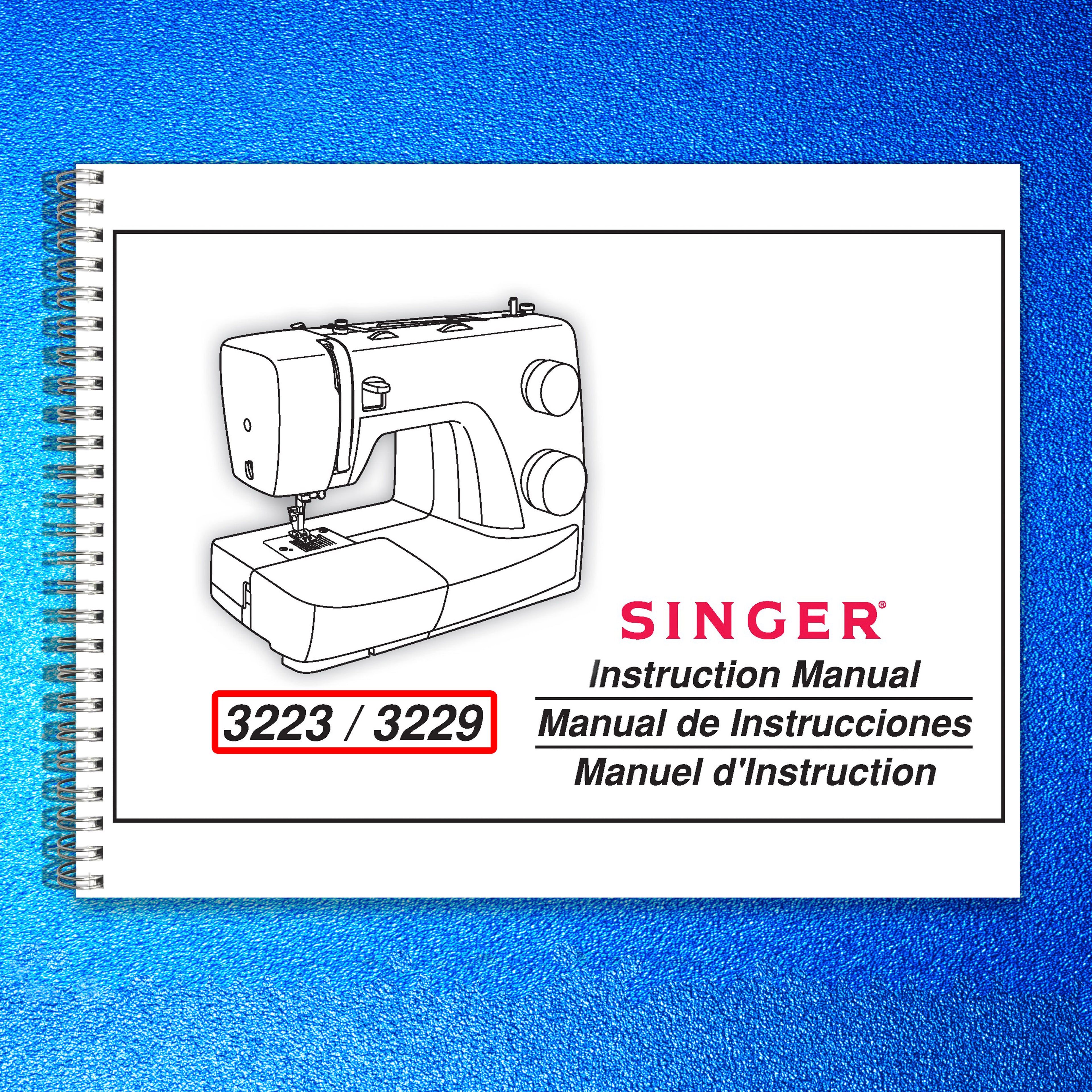 SINGER 3223 3229 Simple Instruction Manual - STEEL WIRE BOUND - TOUGH COVERS