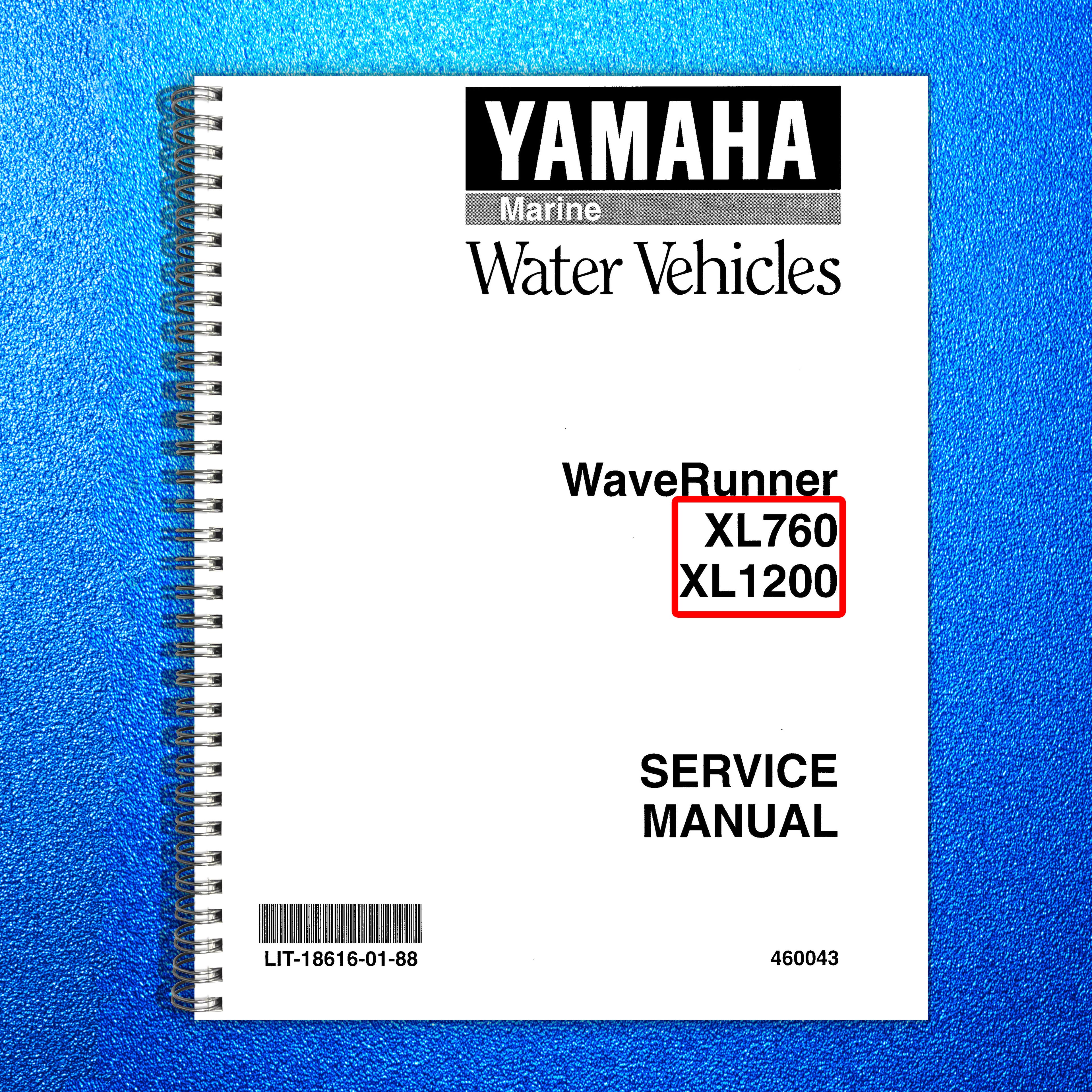 YAMAHA WaveRunner XL760 XL1200 Service Manual - STEEL WIRE BOUND - TOUGH COVERS