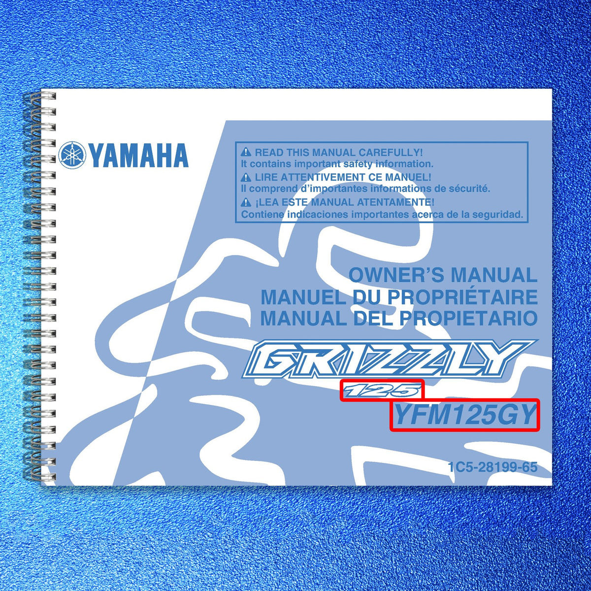 YAMAHA YFM125GY Grizzly 125 ATV Owners Manual 2009 - WIRE BOUND - TOUGH COVERS