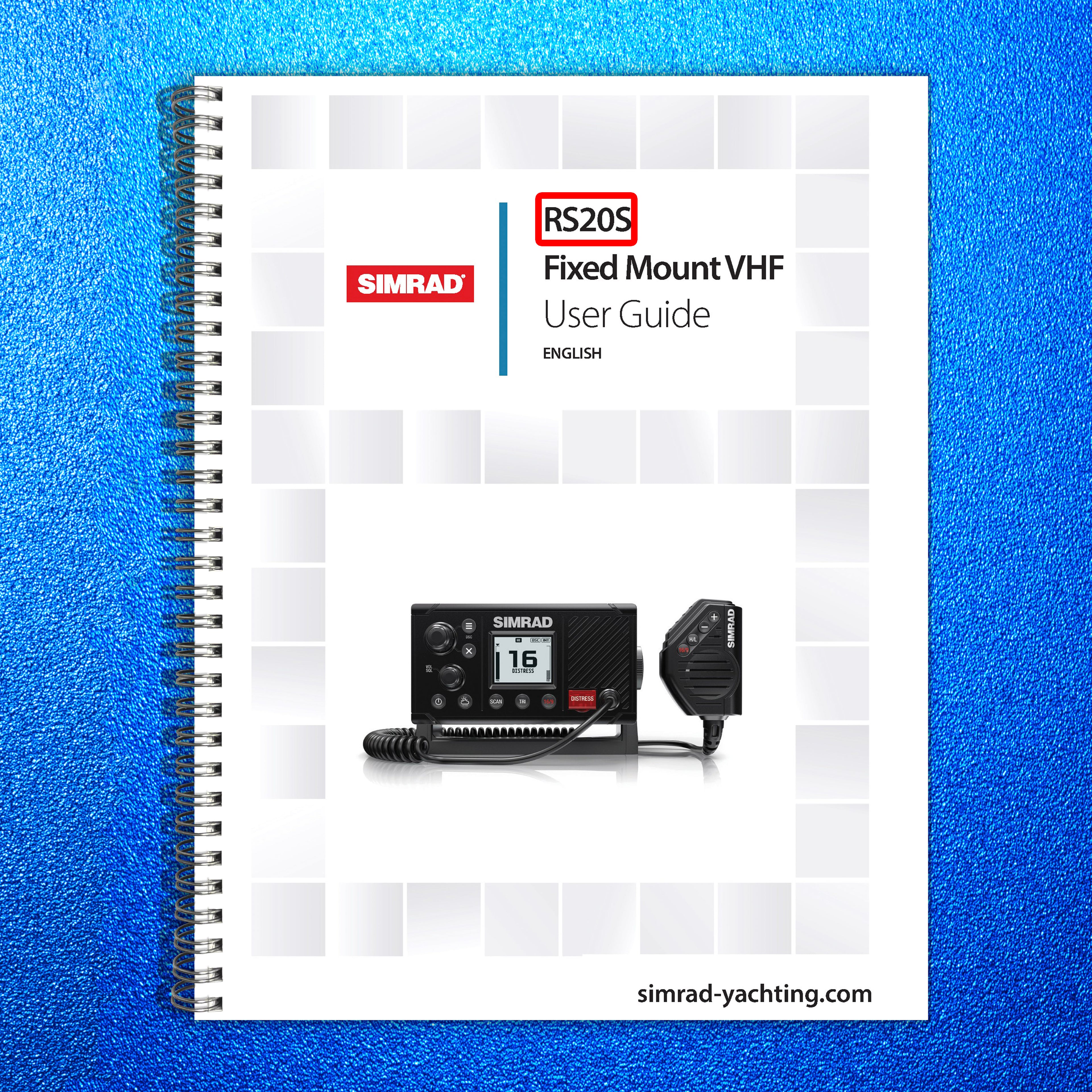 SIMRAD RS20S VHF Radio User Manual - STEEL WIRE BOUND - PROTECTIVE COVERS