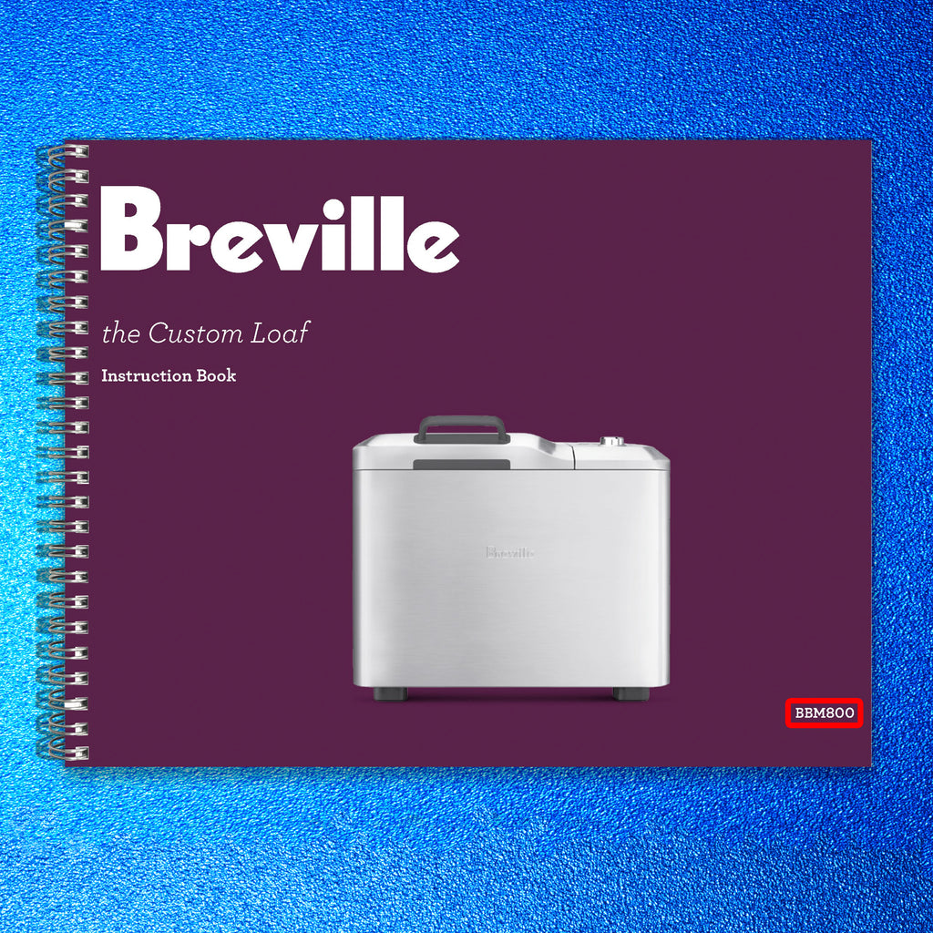 BREVILLE BBM800 Bread Maker User Manual Operation Guide + Recipes (WIRE BOUND)