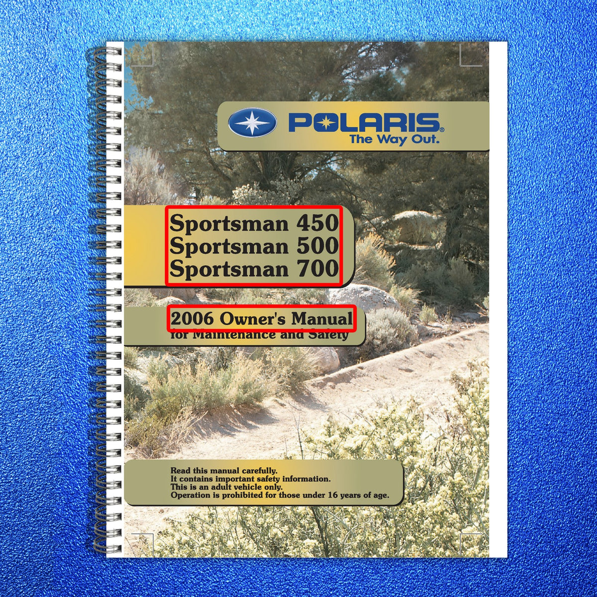 POLARIS Sportsman 450 500 700 Owners Manual 2006 - BOUND - COVERS - XL FOLDOUTS