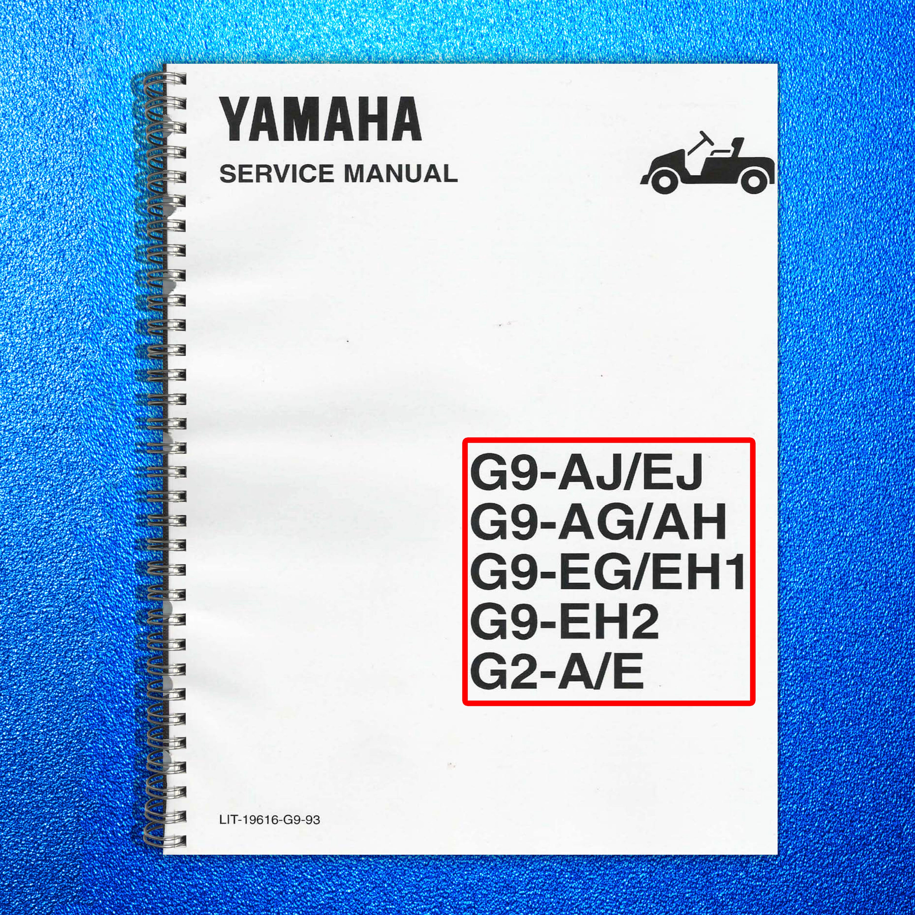 YAMAHA G2 G9 Golf Cart Service Manual - STEEL WIRE BOUND - PROTECTIVE COVERS