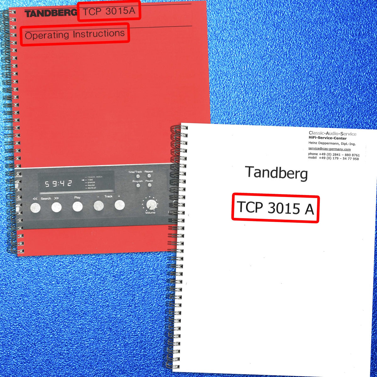 TANDBERG TCP 3015A Operators & Service Manual BUNDLE - WIRE BOUND - TOUGH COVERS