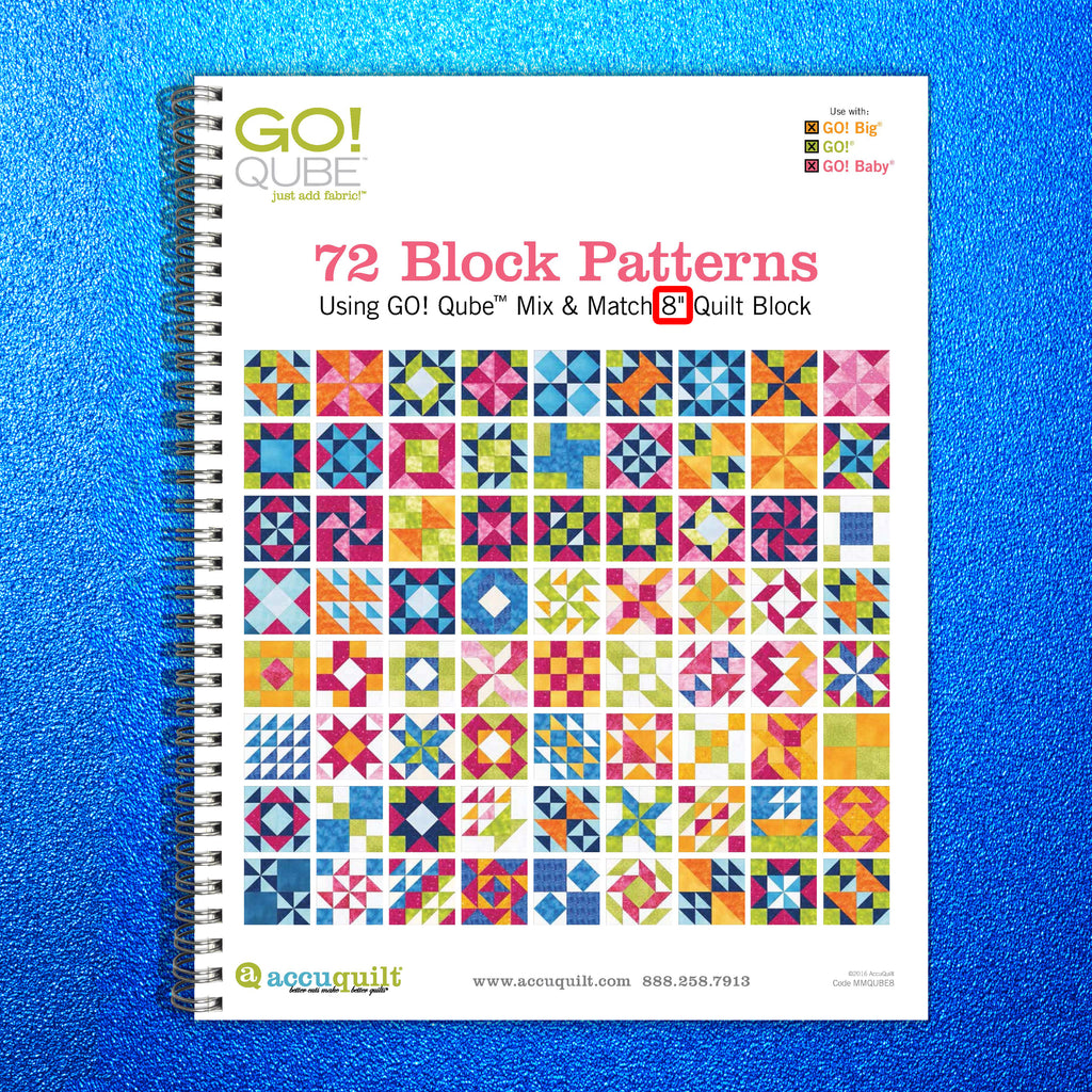 AccuQuilt Go! Qube Manual 8" 3-in-1: BLOCK, CORNERS & ANGLES, 433 PG  Wire Bound