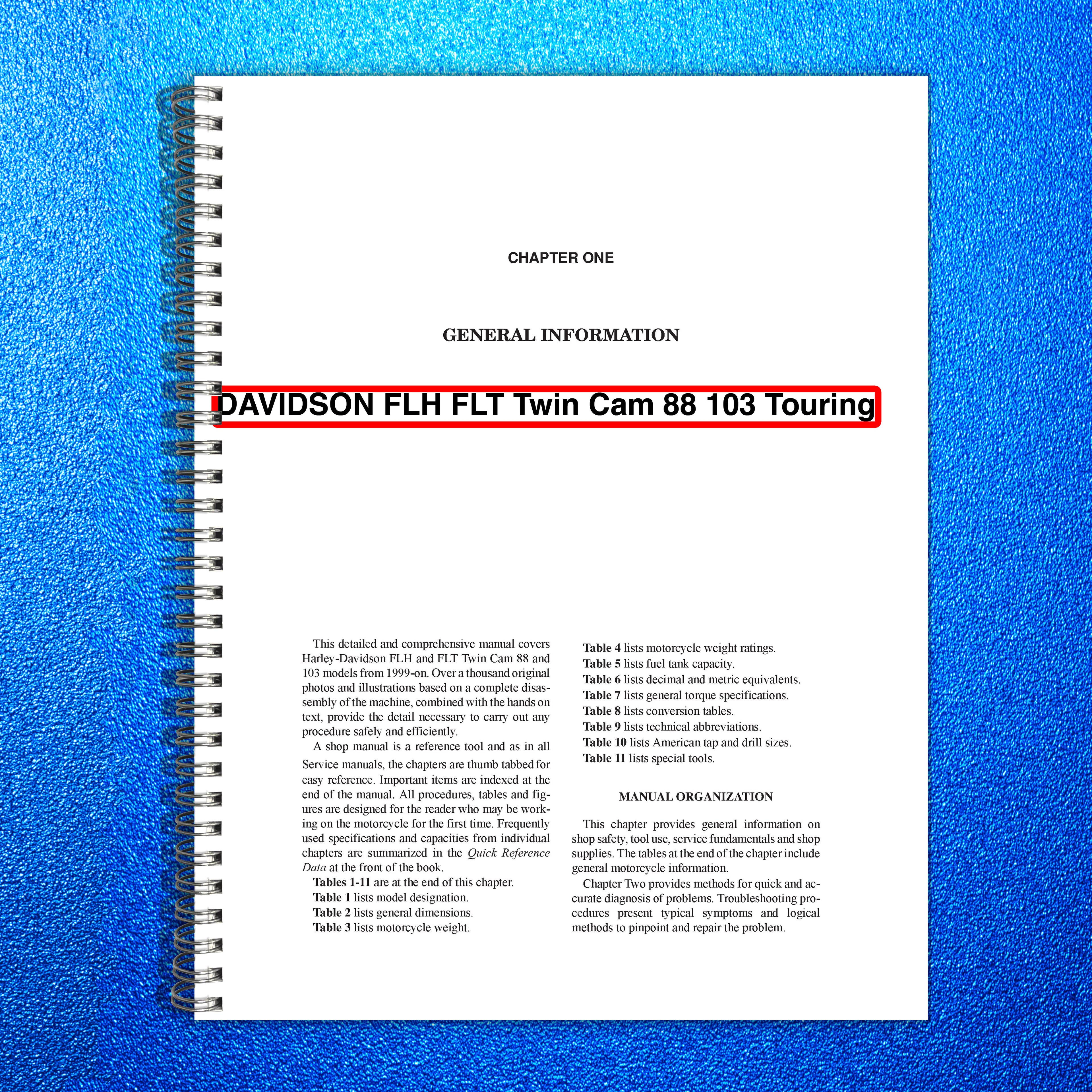 HARLEY-DAVIDSON FLH FLT Twin Cam 88 103 Touring Service Manual 1999, FOLDOUTS