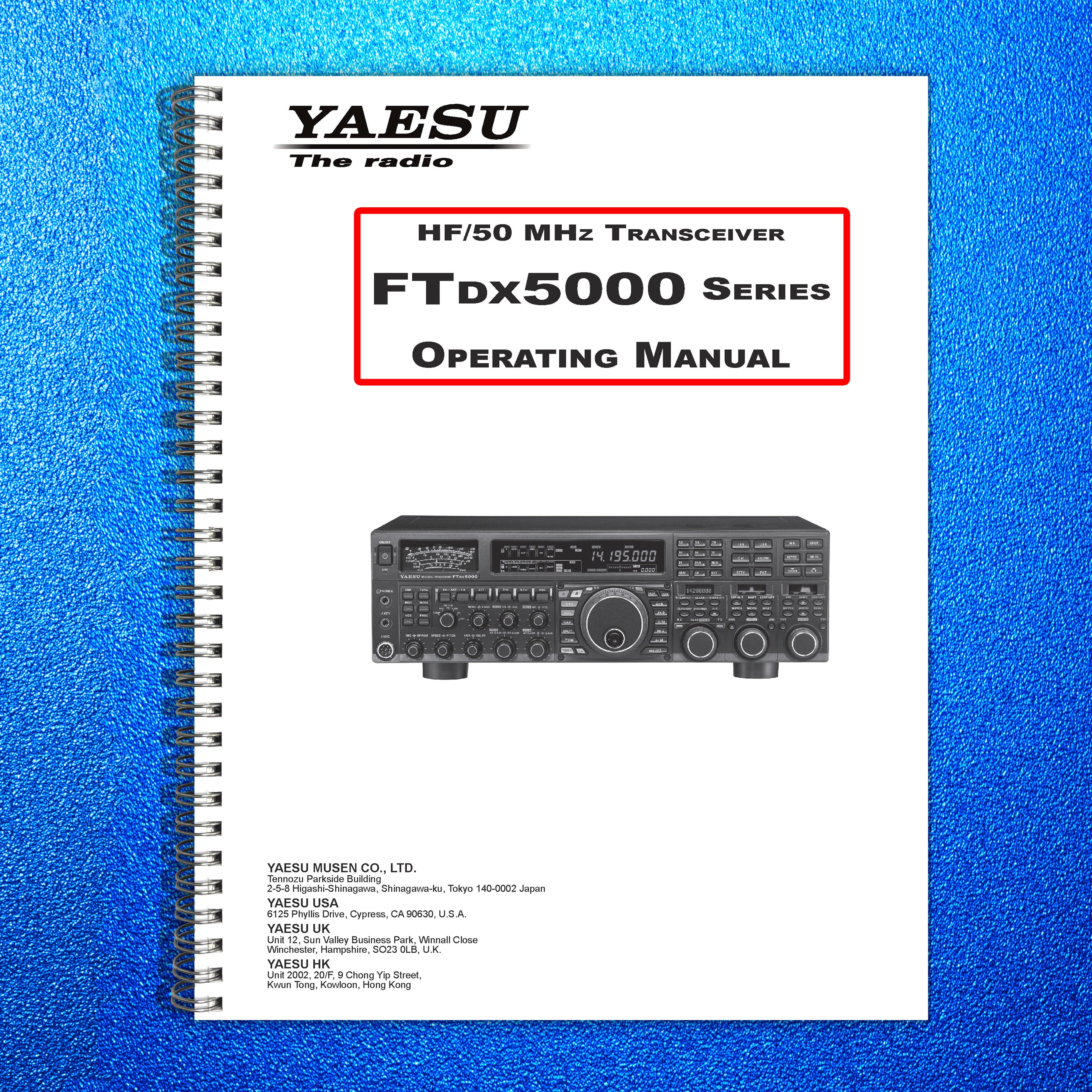 YAESU FT DX 5000 Series Transceiver Operating Manual - WIRE BOUND - TOUGH COVERS
