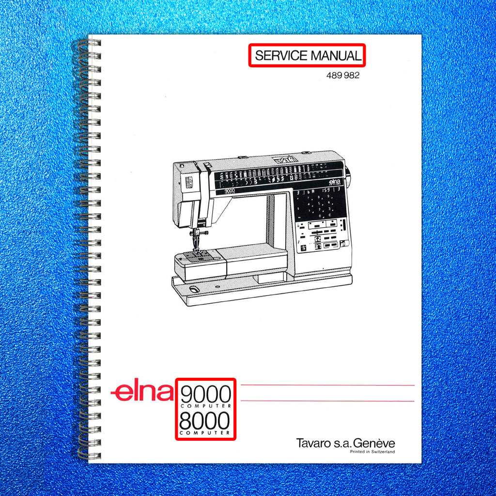 ELNA 8000 9000 Diva SERVICE MANUAL - STEEL WIRE BOUND - PROTECTIVE COVERS