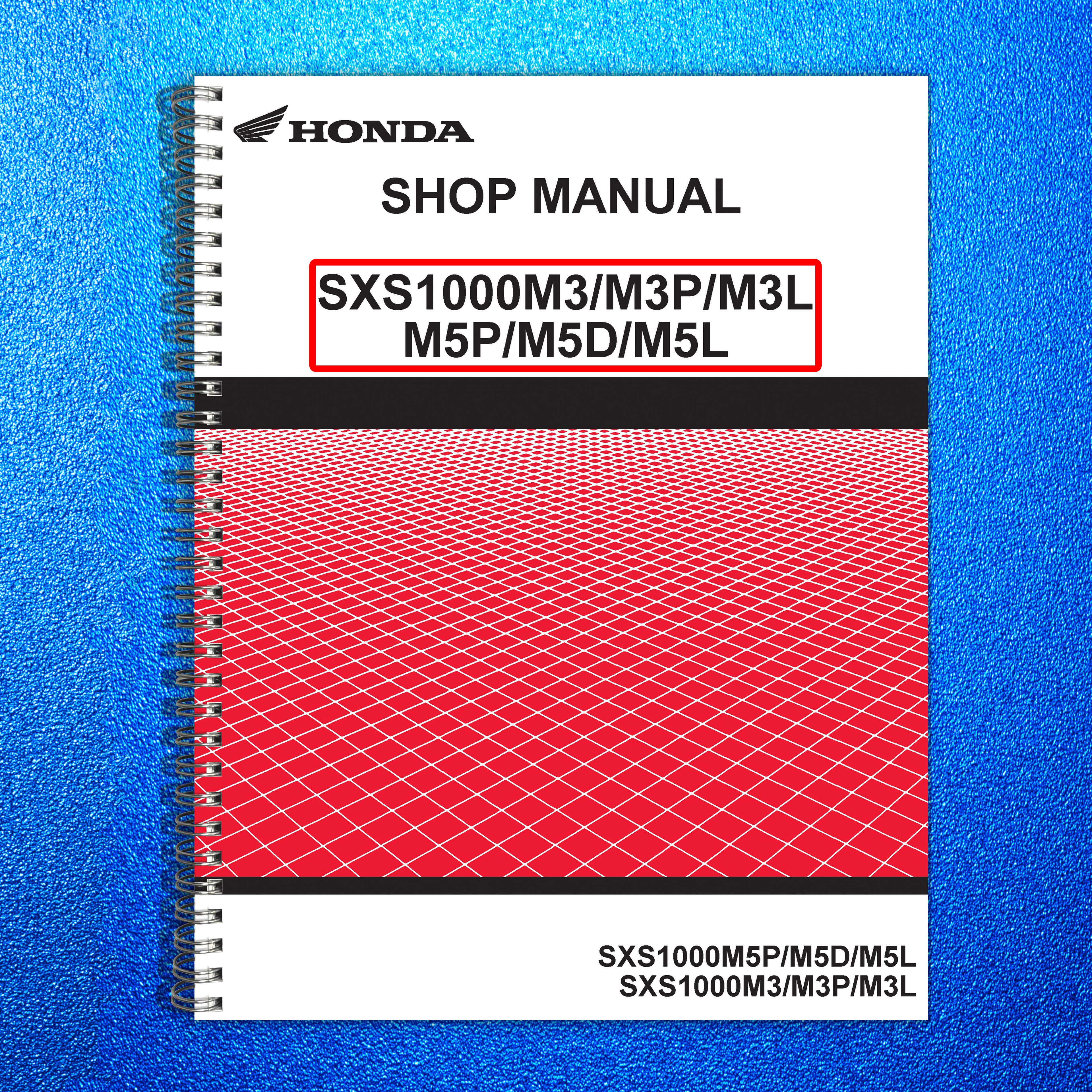 HONDA SXS1000 M3 M3P M3L M5P Pioneer Shop Manual - BOUND - COVERS - XL FOLDOUTS