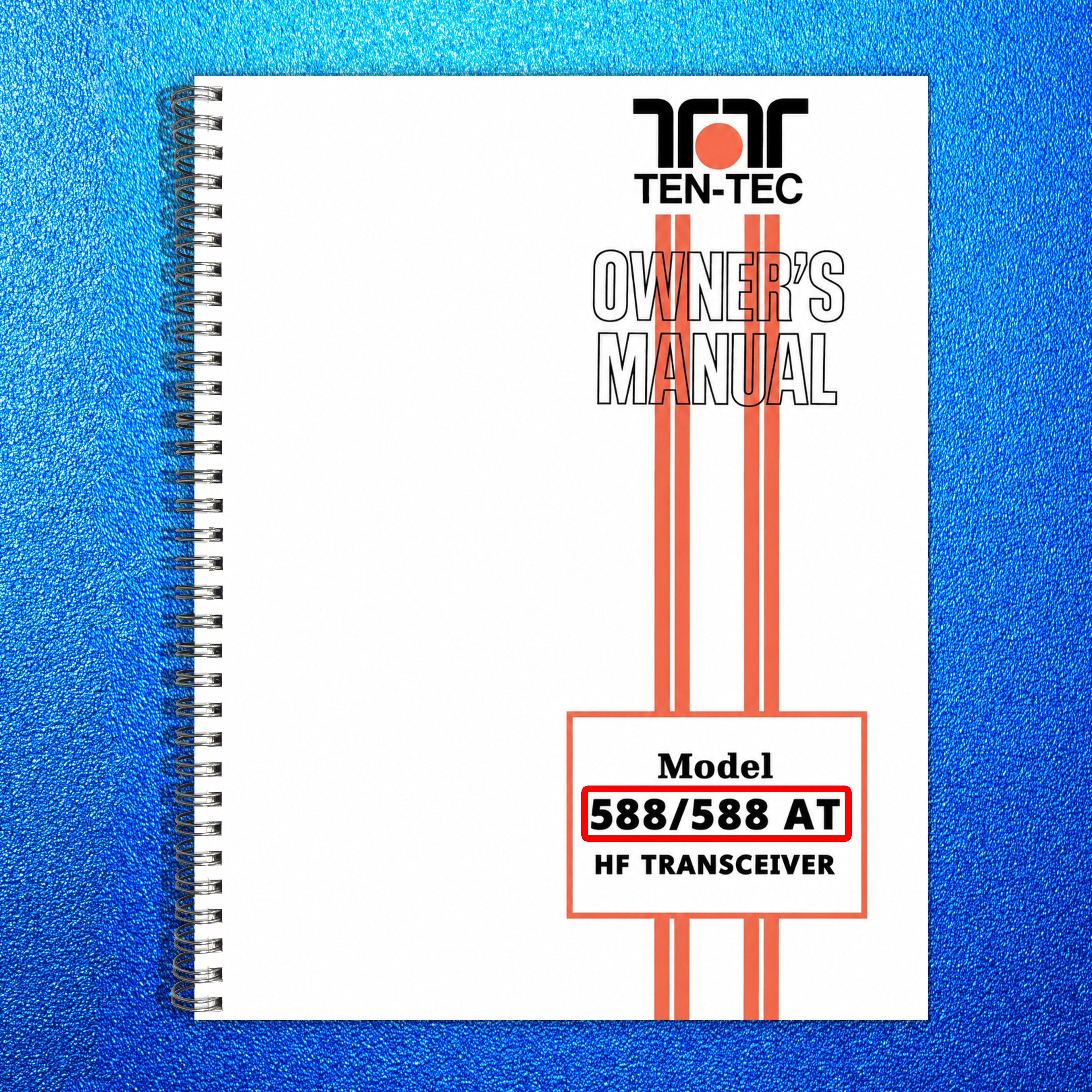 TEN-TEC OMNI-VII 588 AT Transceiver Operators Manual v2 - WIRE BOUND - COVERS