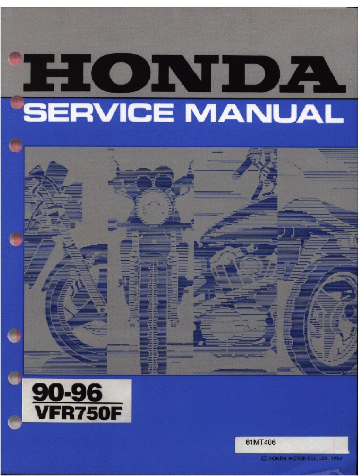HONDA VFR750F Service Manual - BOUND - COVERS - XL FOLDOUT PAGES