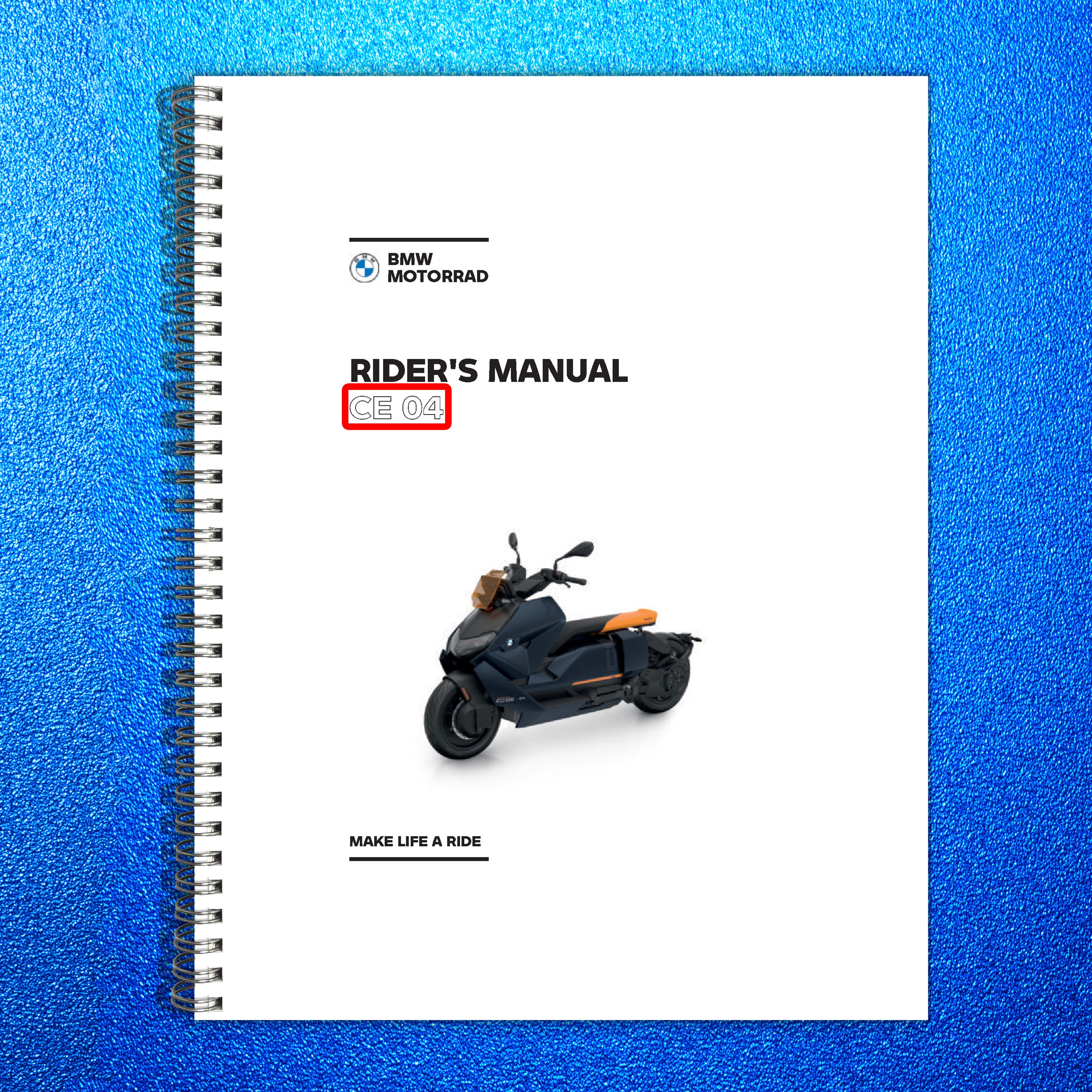 BMW CE 04 Electric Scooter Riders Manual 2026 - STEEL WIRE BOUND - TOUGH COVERS