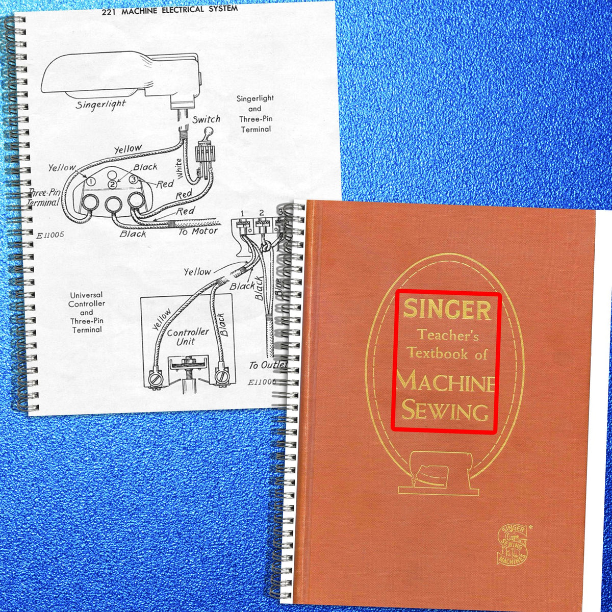 SINGER Sewing Machine Operators & Service Manual BUNDLE - WIRE BOUND - COVERS