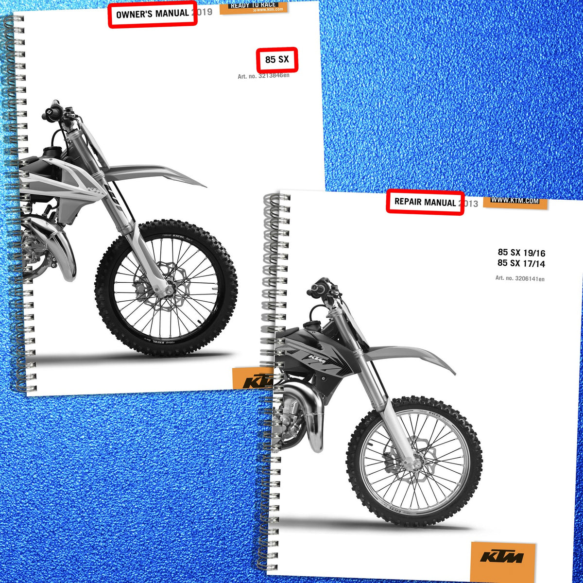 KTM 85 SX Operators & Service Manual BUNDLE - STEEL WIRE BOUND - TOUGH COVERS
