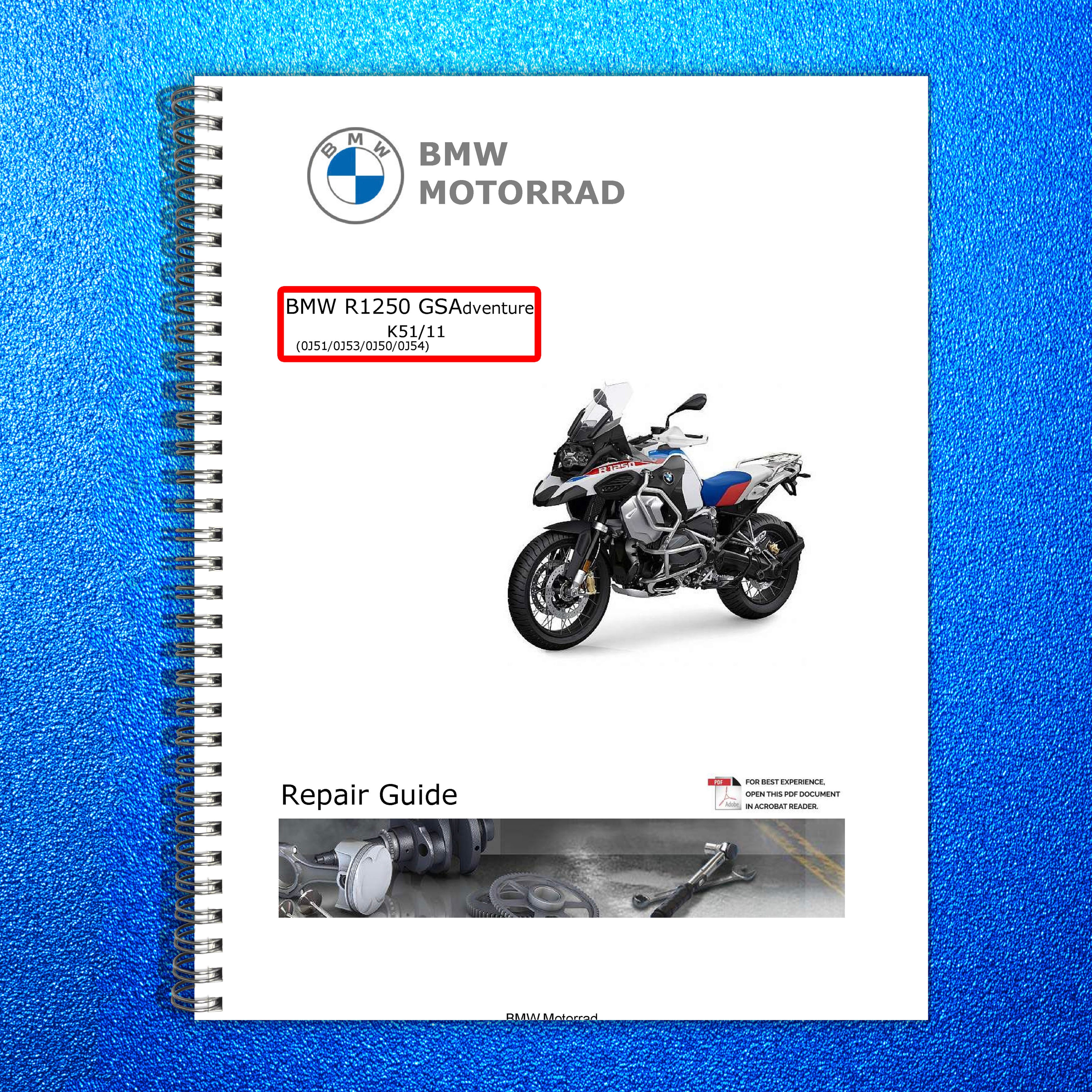 BMW R1250 GS Adventure K51 Motorcycle Service Manual - WIRE BOUND - TOUGH COVERS