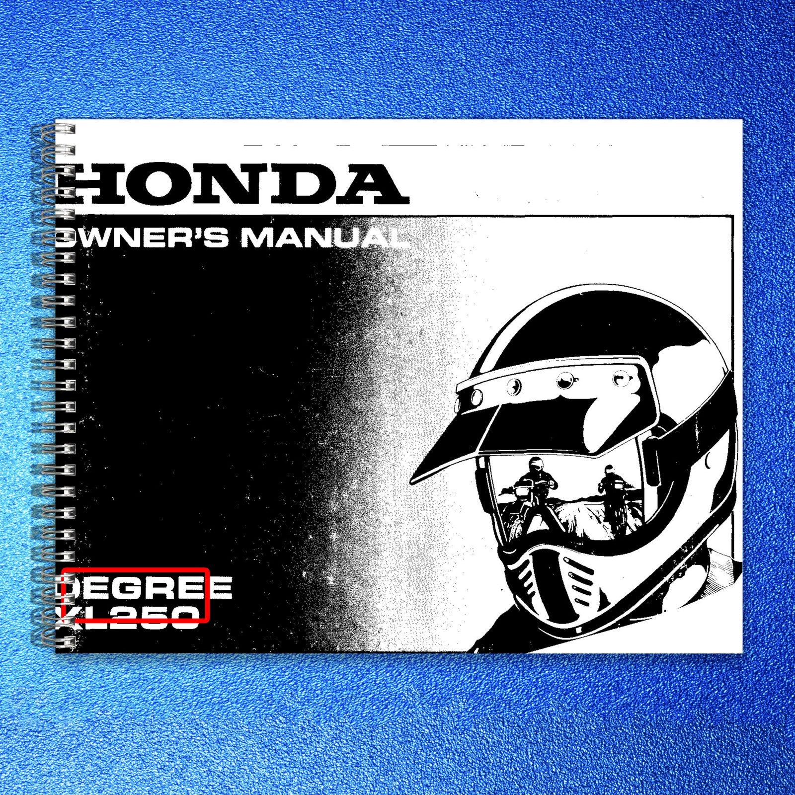 HONDA Degree XL250 Owners Manual 1995 - BOUND - COVERS - XL FOLDOUT PAGES