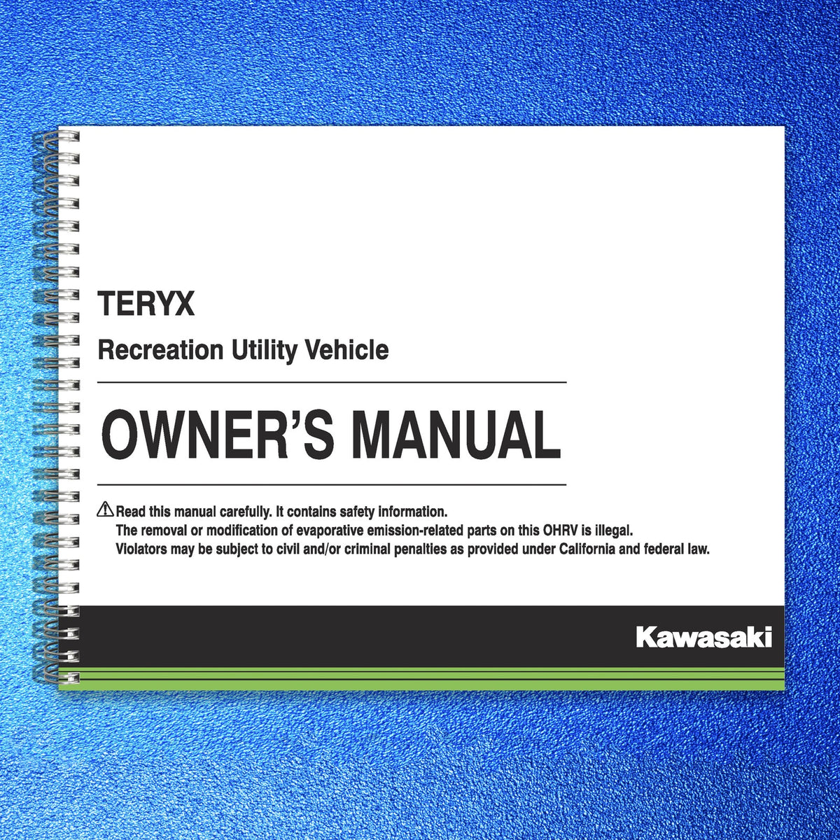 KAWASAKI Teryx Camo Utility Vehicle Owners Manual 2019 - WIRE BOUND - COVERS