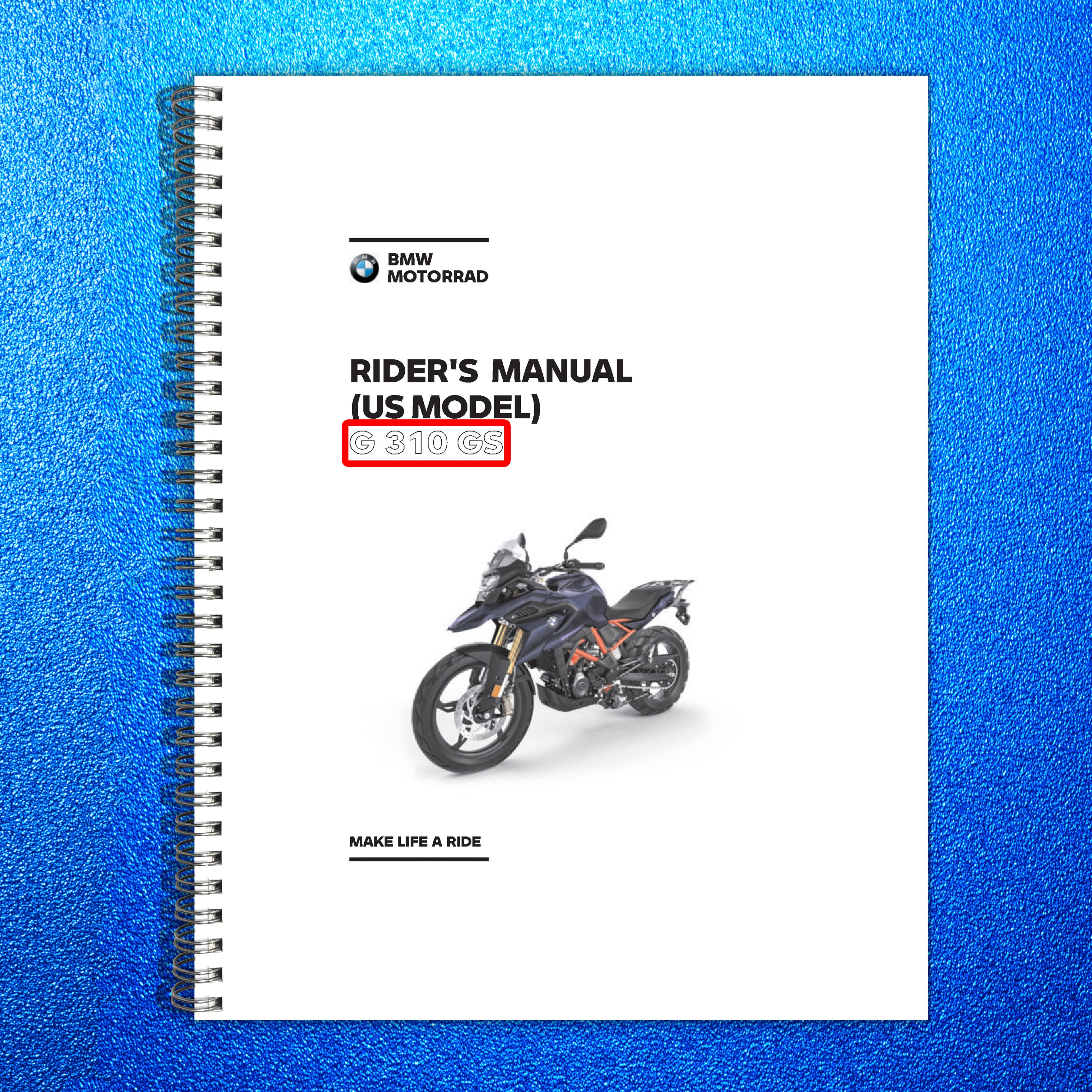 BMW G 310 GS Motorcycle Riders Manual 2021 - STEEL WIRE BOUND - TOUGH COVERS