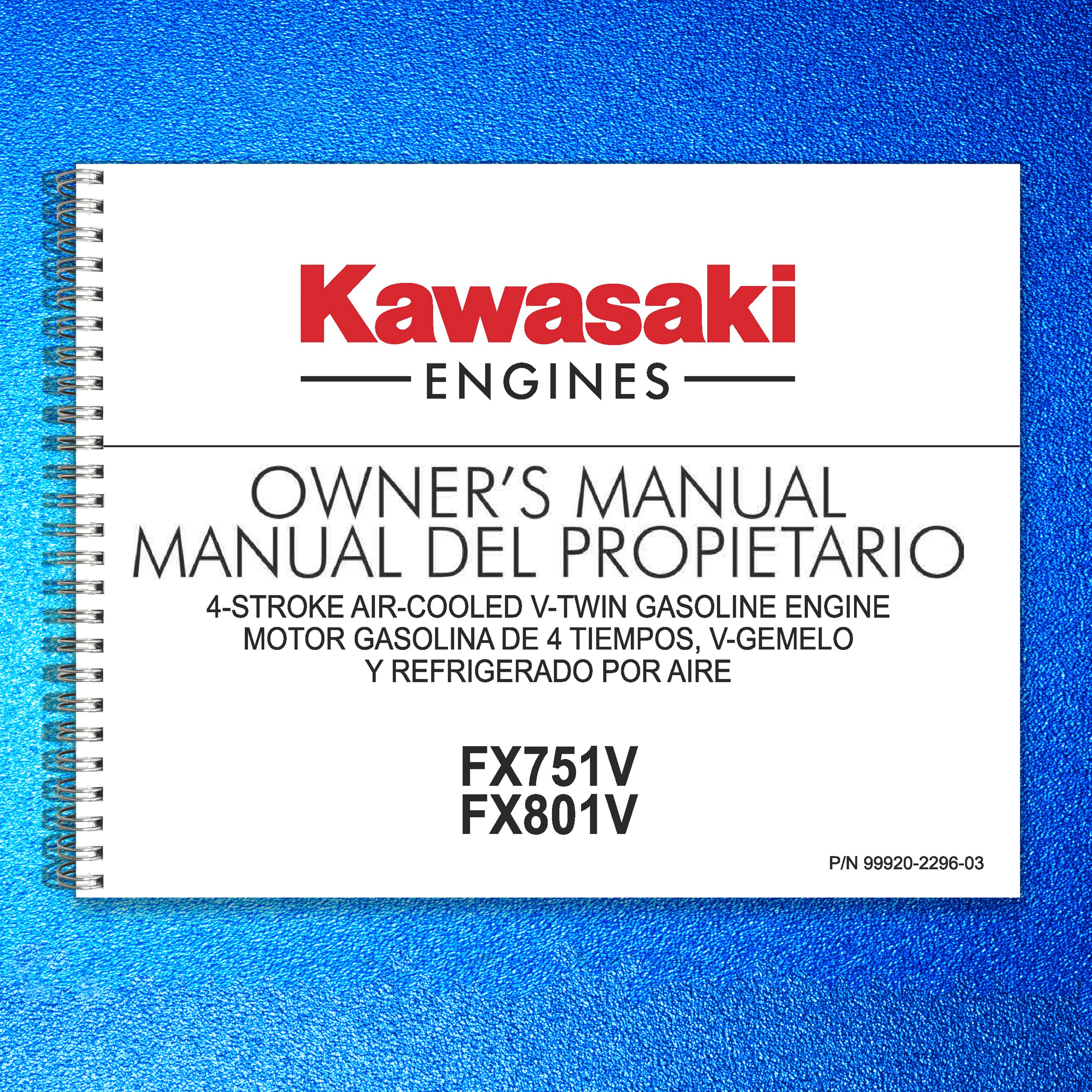 KAWASAKI General Purpose Engine Owners Manual - STEEL WIRE BOUND - TOUGH COVERS