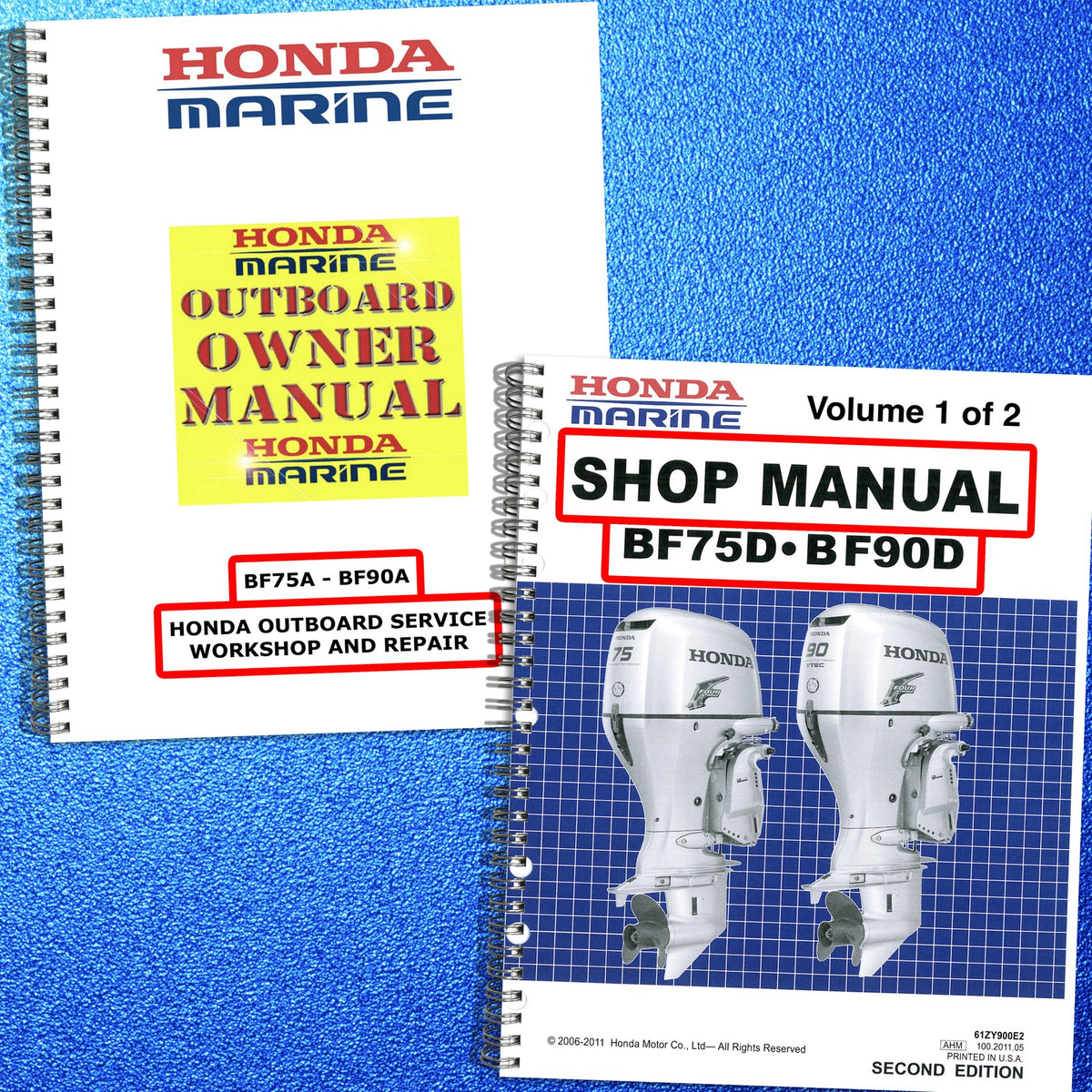 HONDA BF75A BF90A BF75D BF90D Outboard Service Manual BUNDLE - WIRE BOUND