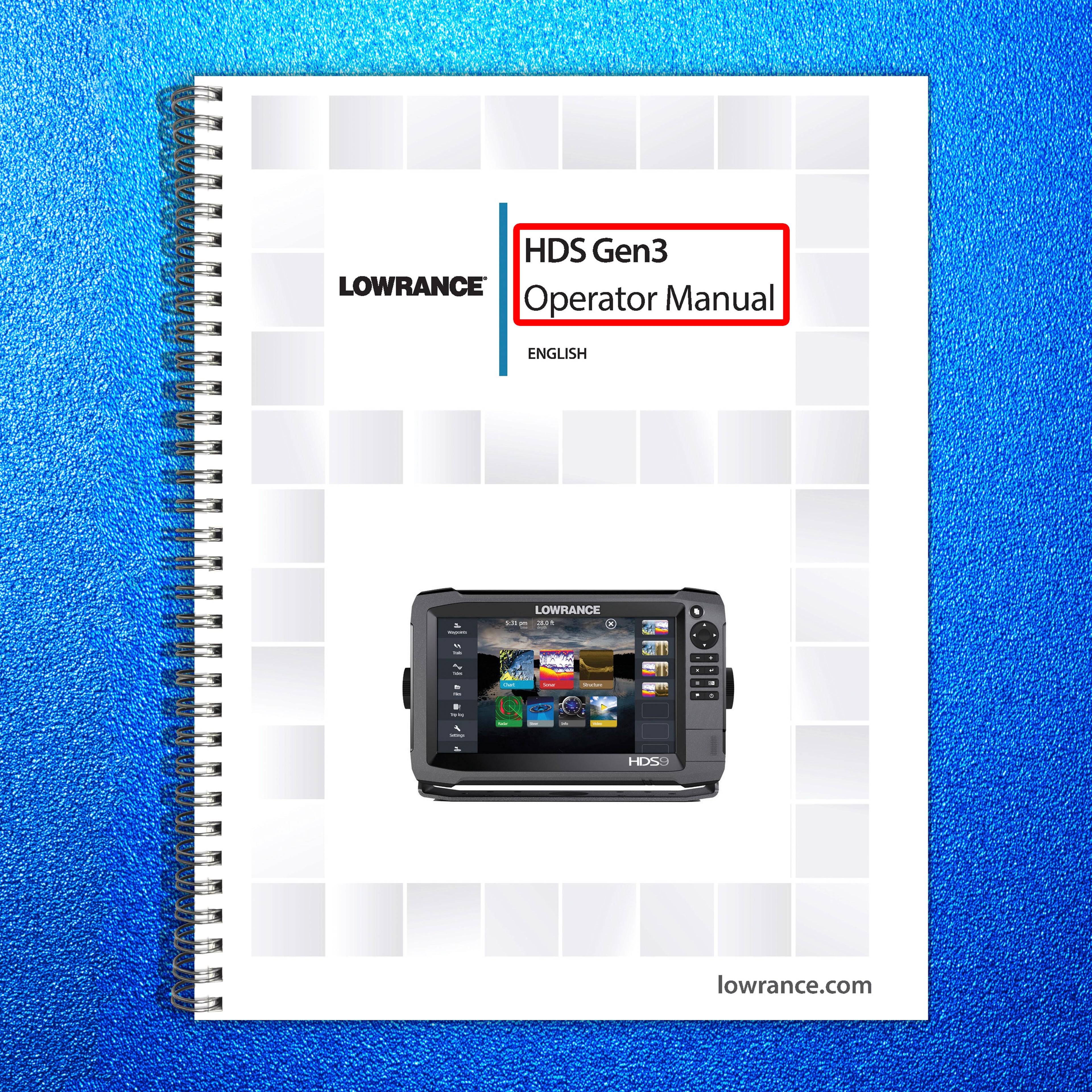 LOWRANCE HDS Gen3 Operating Manual - STEEL WIRE BOUND - PROTECTIVE COVERS