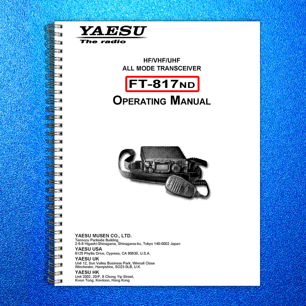 YAESU FT-817ND Transceiver User Instruction Operation Manual, TOUGH WIRE BINDING