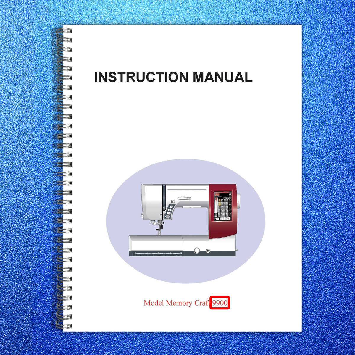 JANOME Memory Craft 9900 Sewing Machine Instruction Manual - WIRE BOUND - COVERS