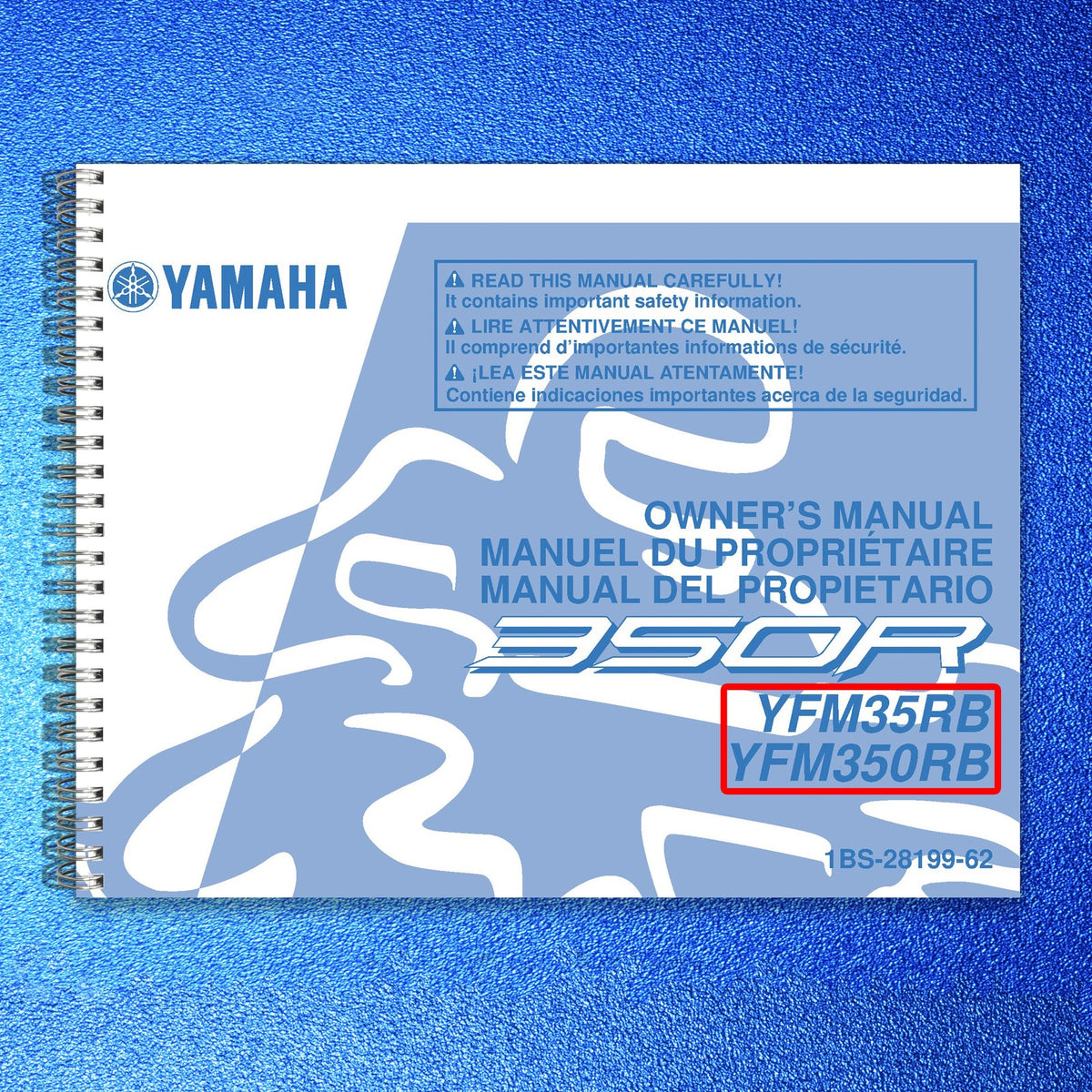 YAMAHA YFM35RB YFM350RB ATV Owners Manual - STEEL WIRE BOUND - PROTECTIVE COVERS