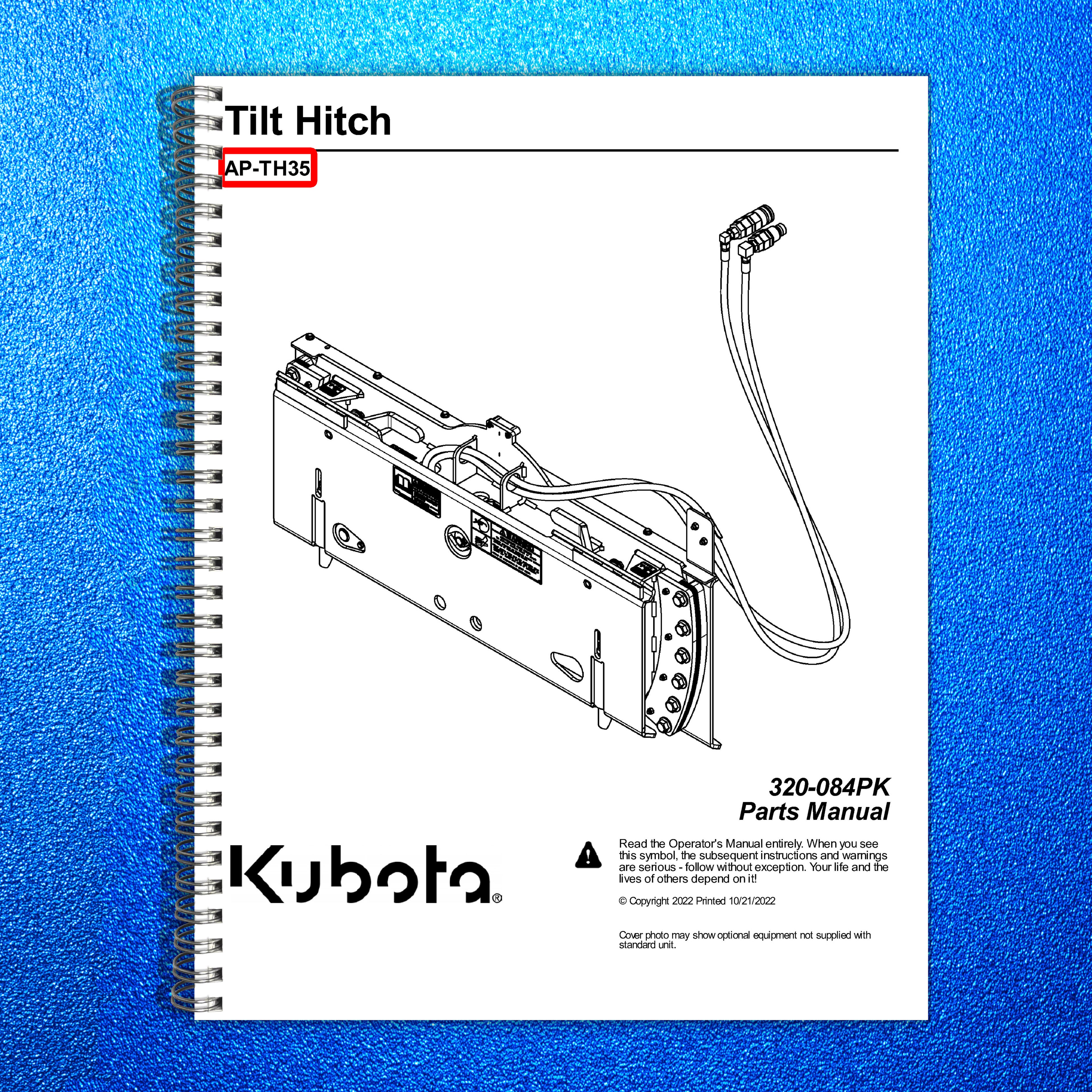 LAND PRIDE TH35 Series Tilt Hitch Parts Manual 2022 - WIRE BOUND - TOUGH COVERS