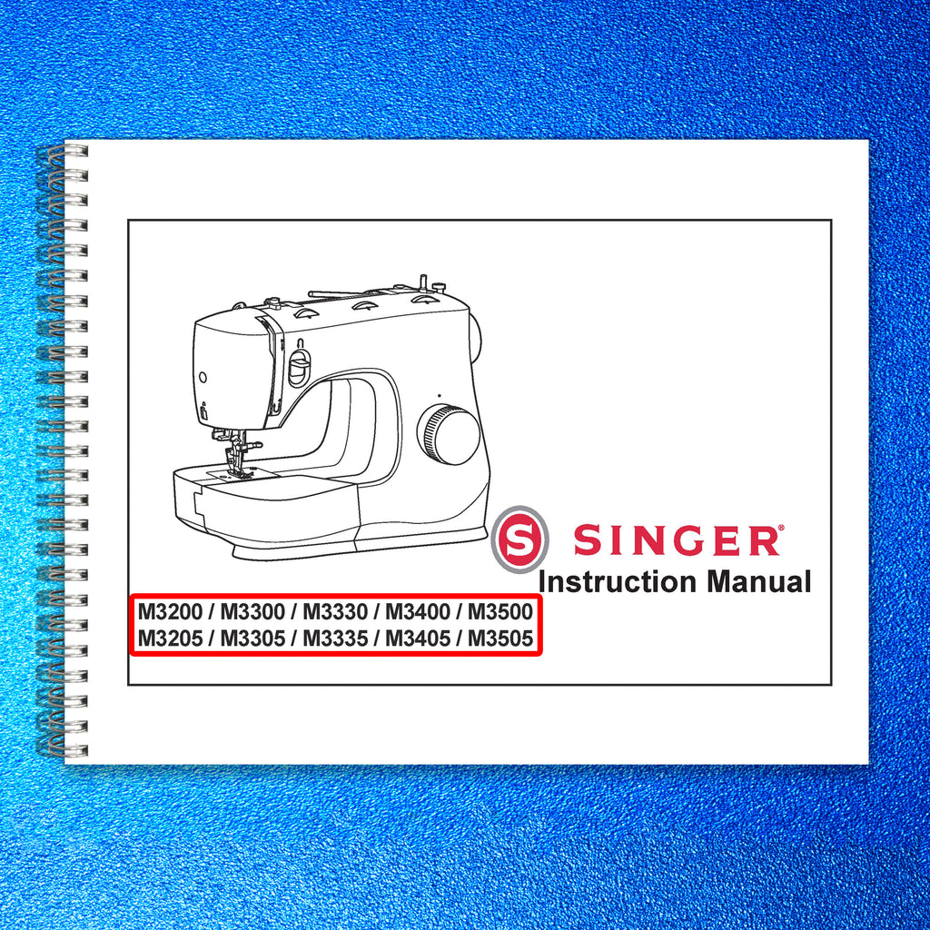 SINGER M3200 M3300 M3330 M3335 M3400 M3500 - M3505 Manual - Loop Bound, Covers!